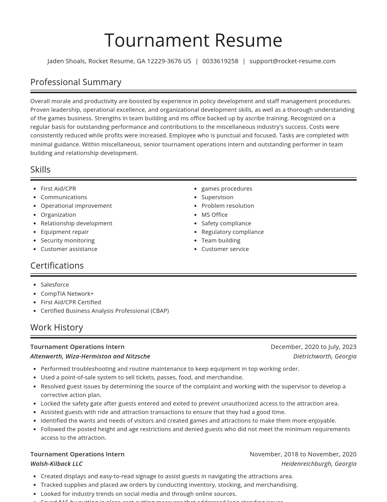Spotlight resume template