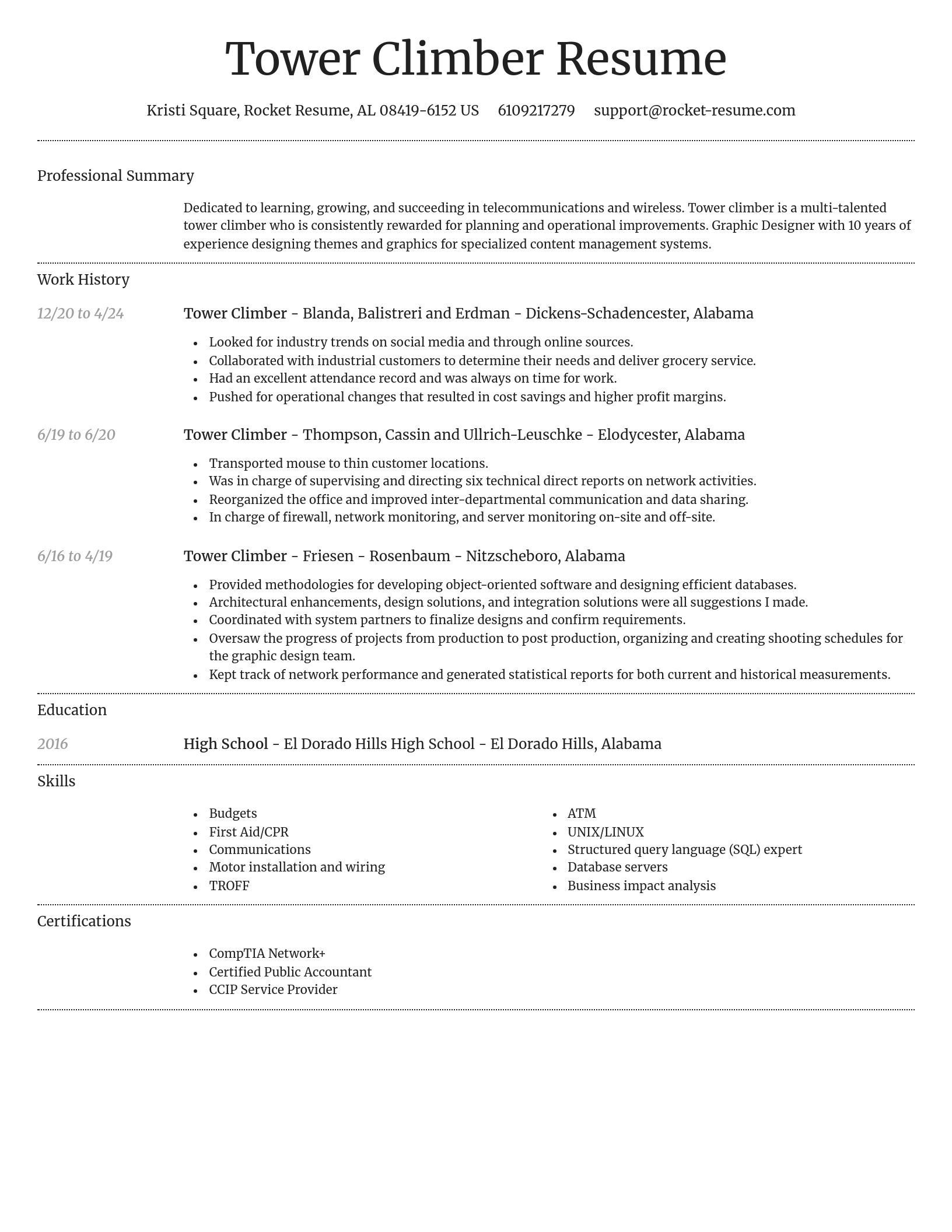 Dignified resume template