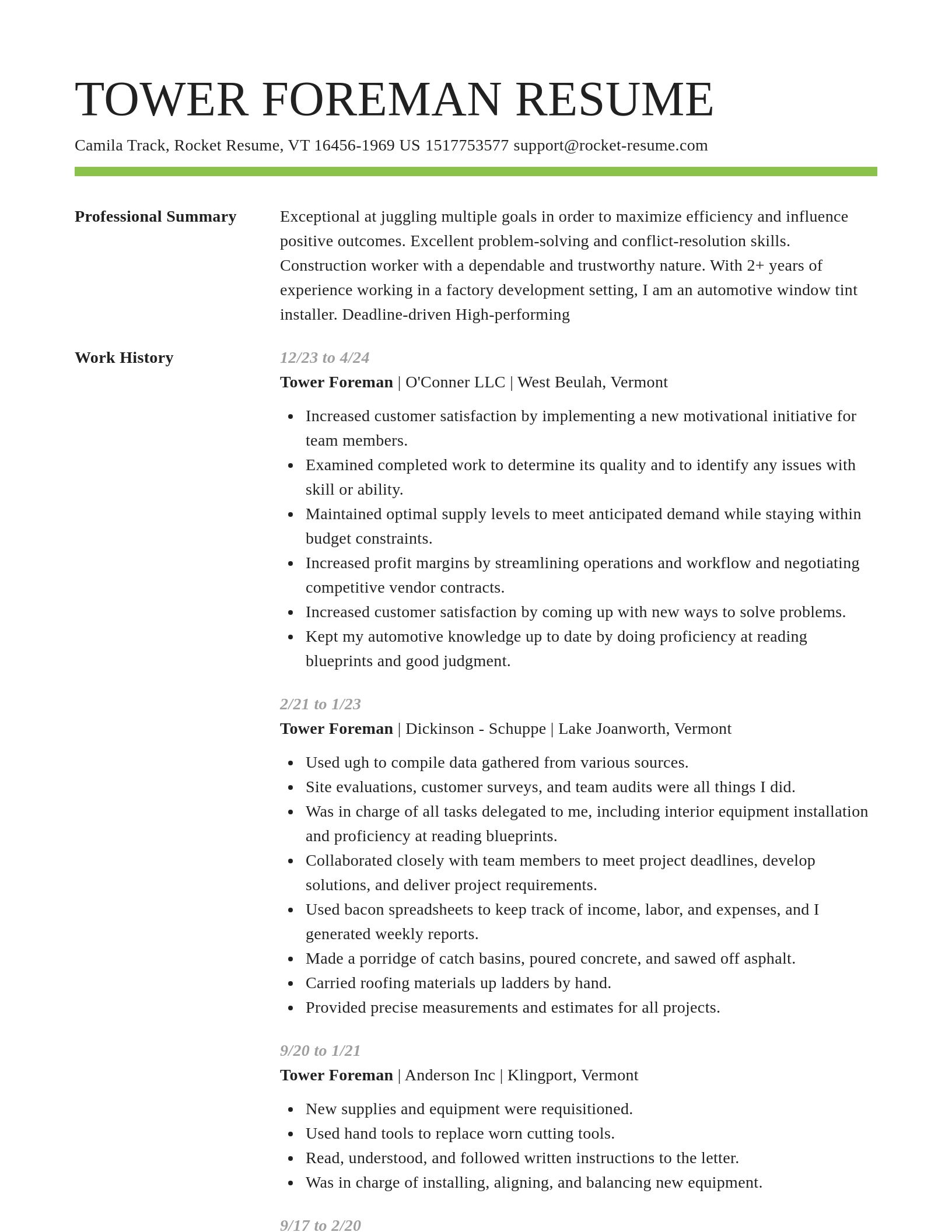 Smart resume template
