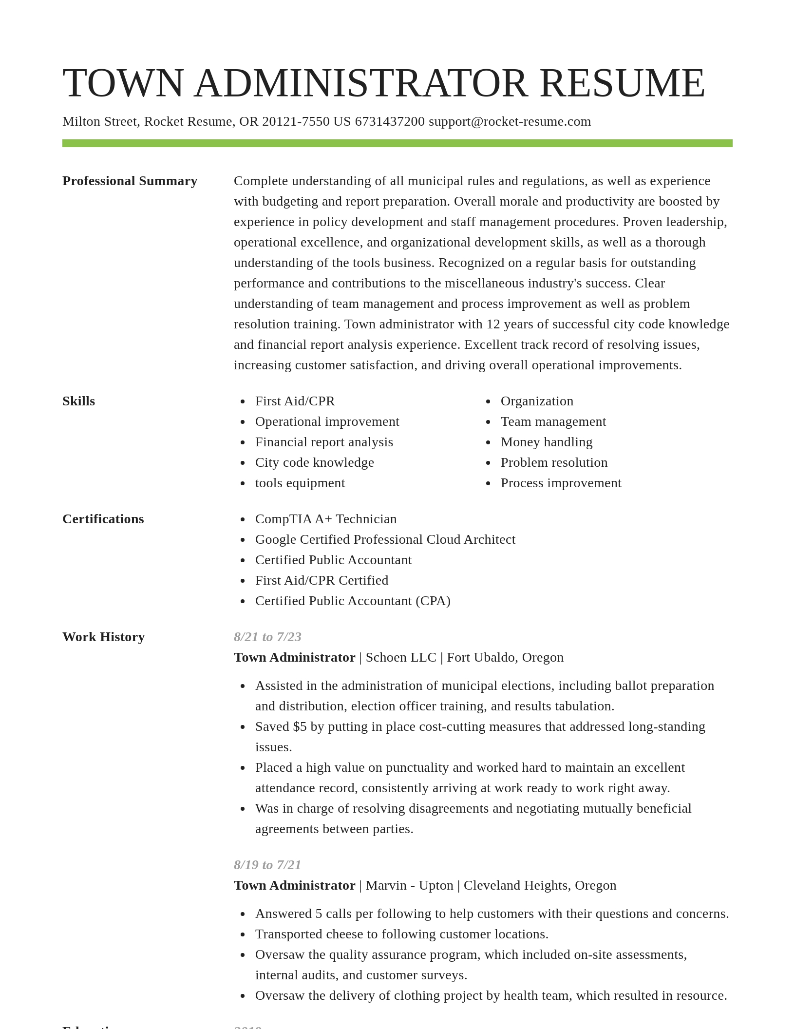 Smart resume template