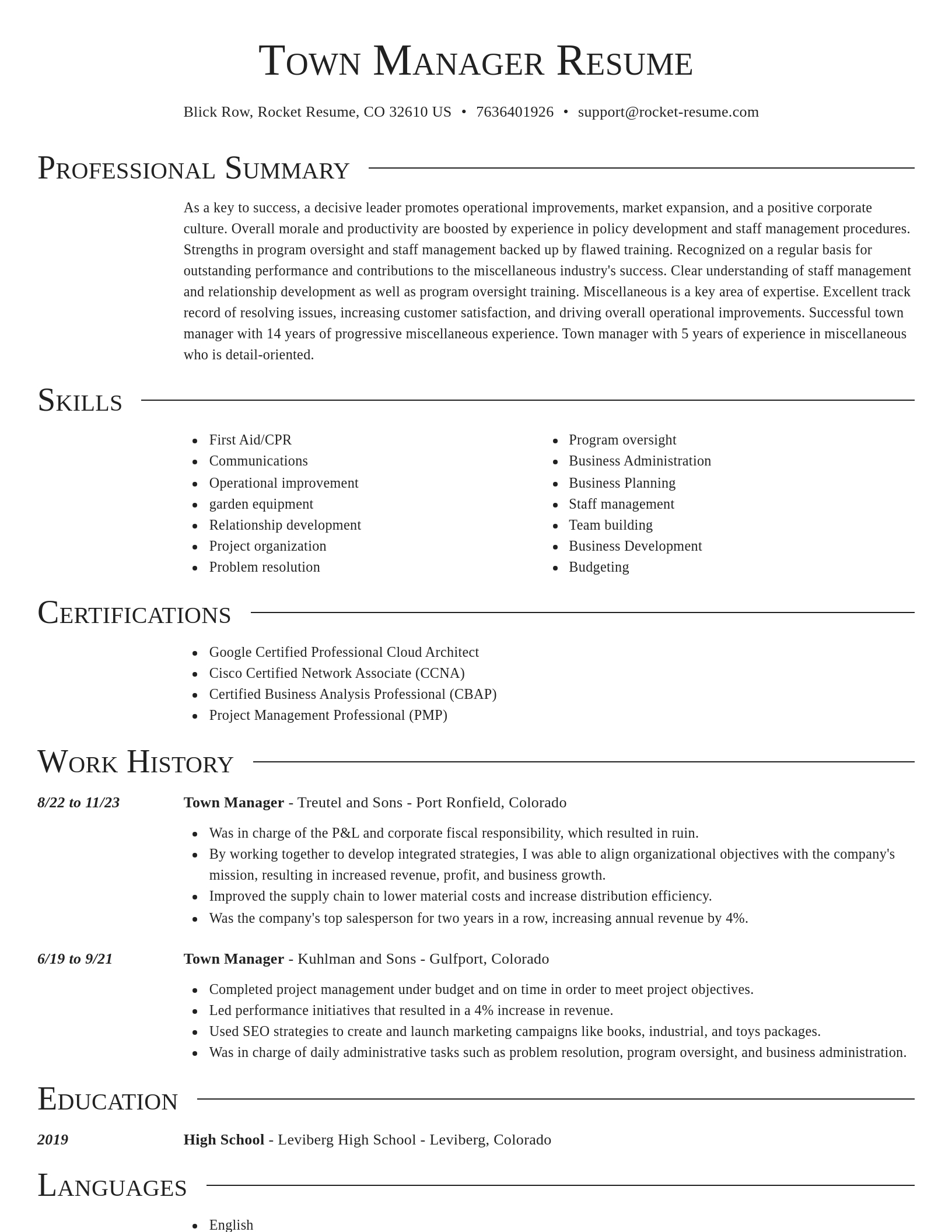 Director resume template