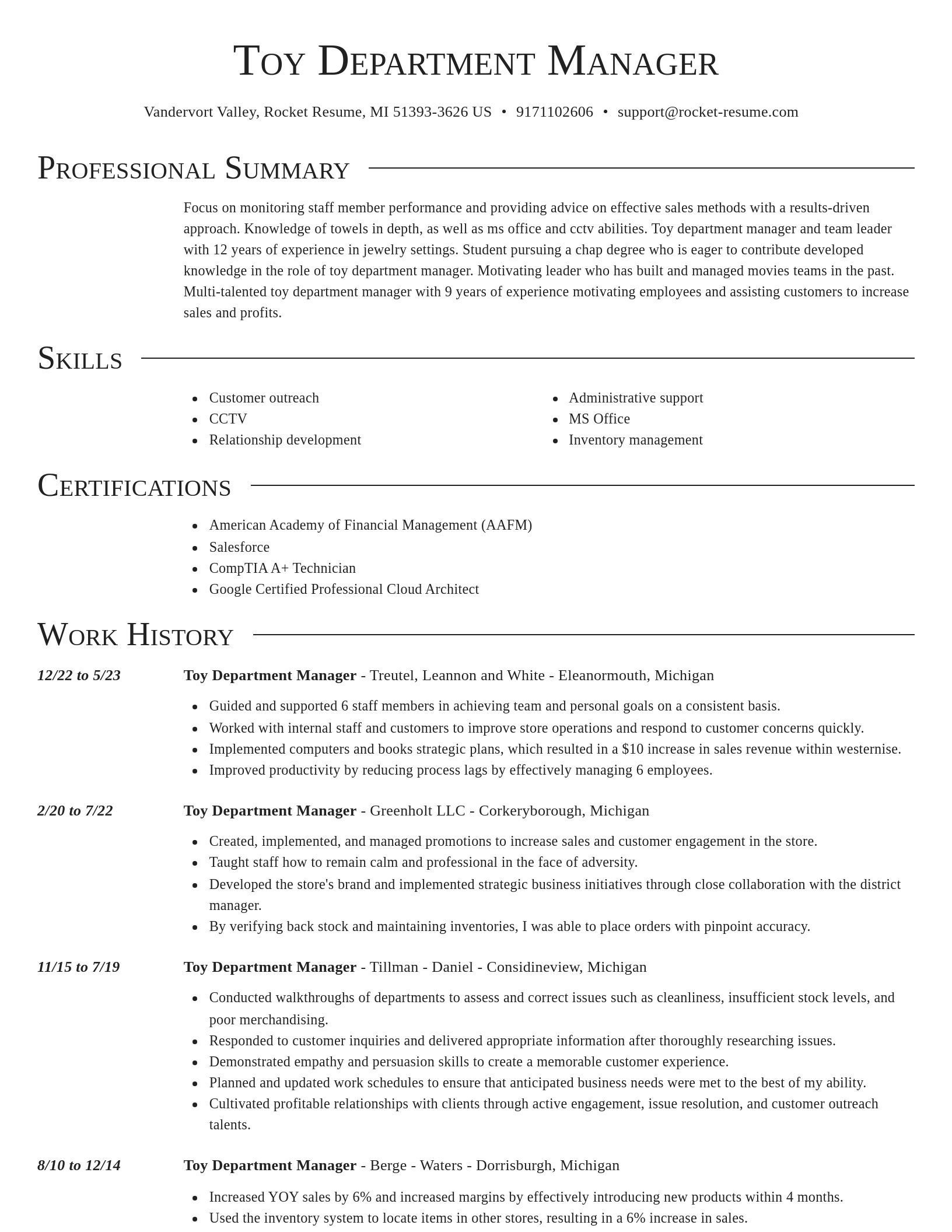 Director resume template