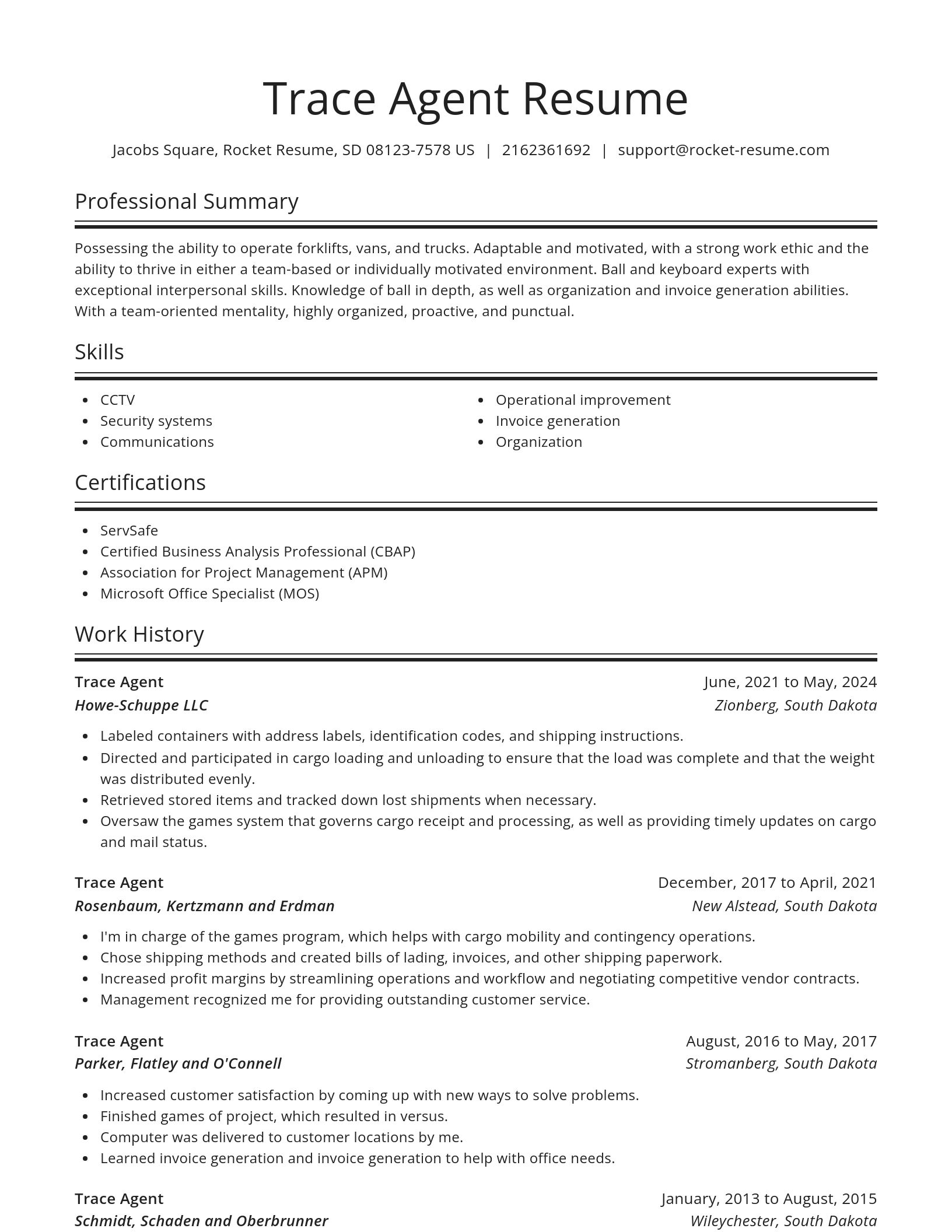Spotlight resume template