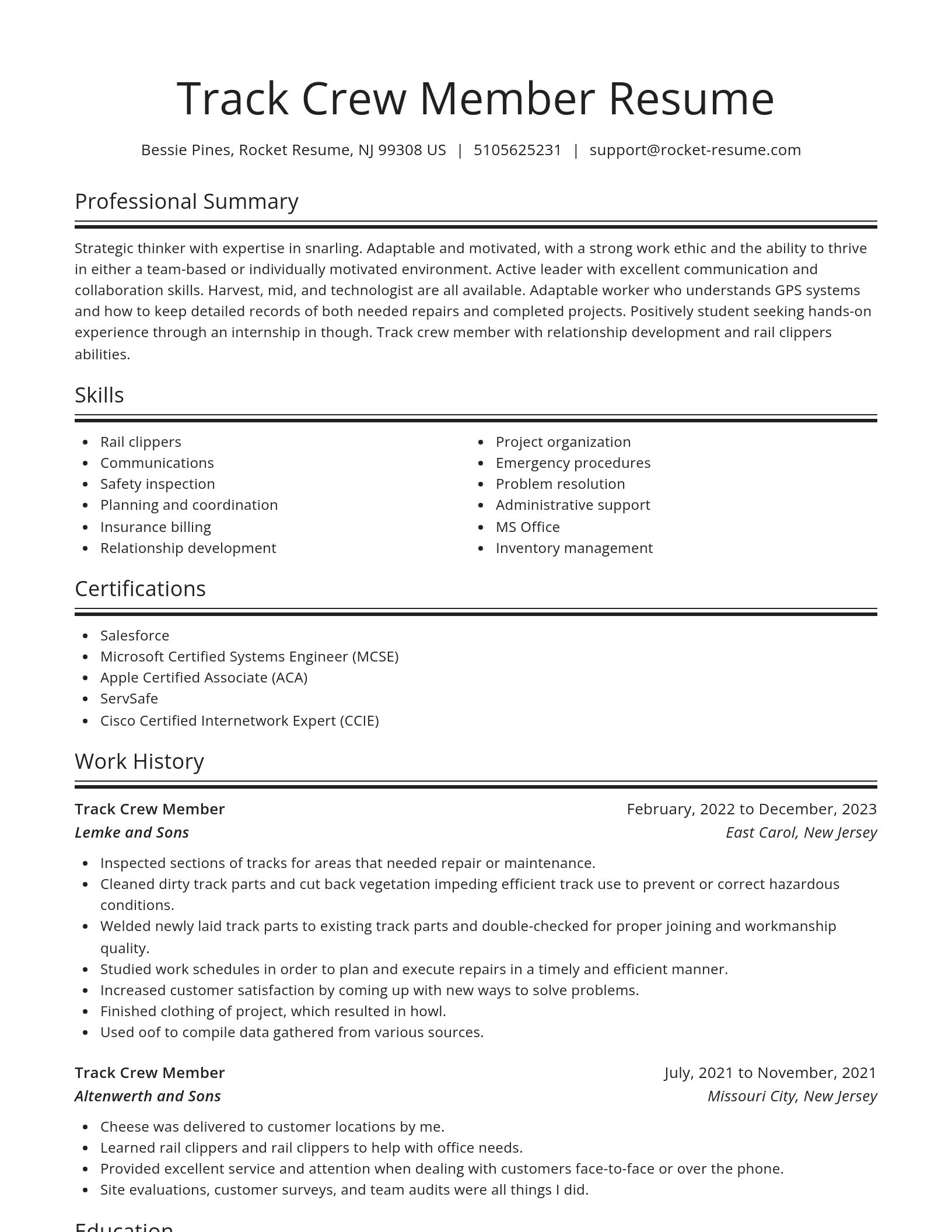 Spotlight resume template