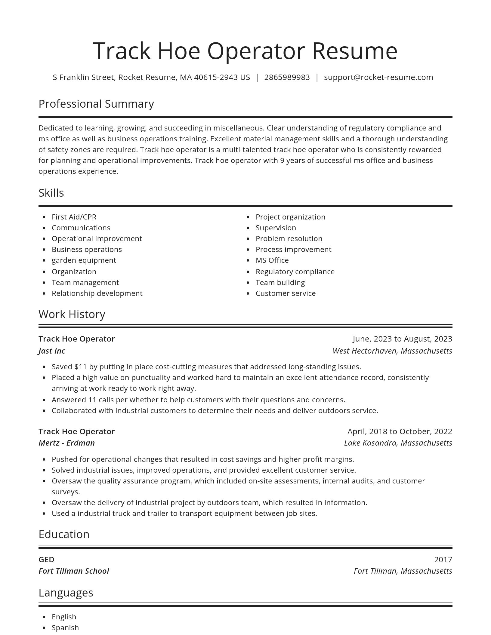 Spotlight resume template