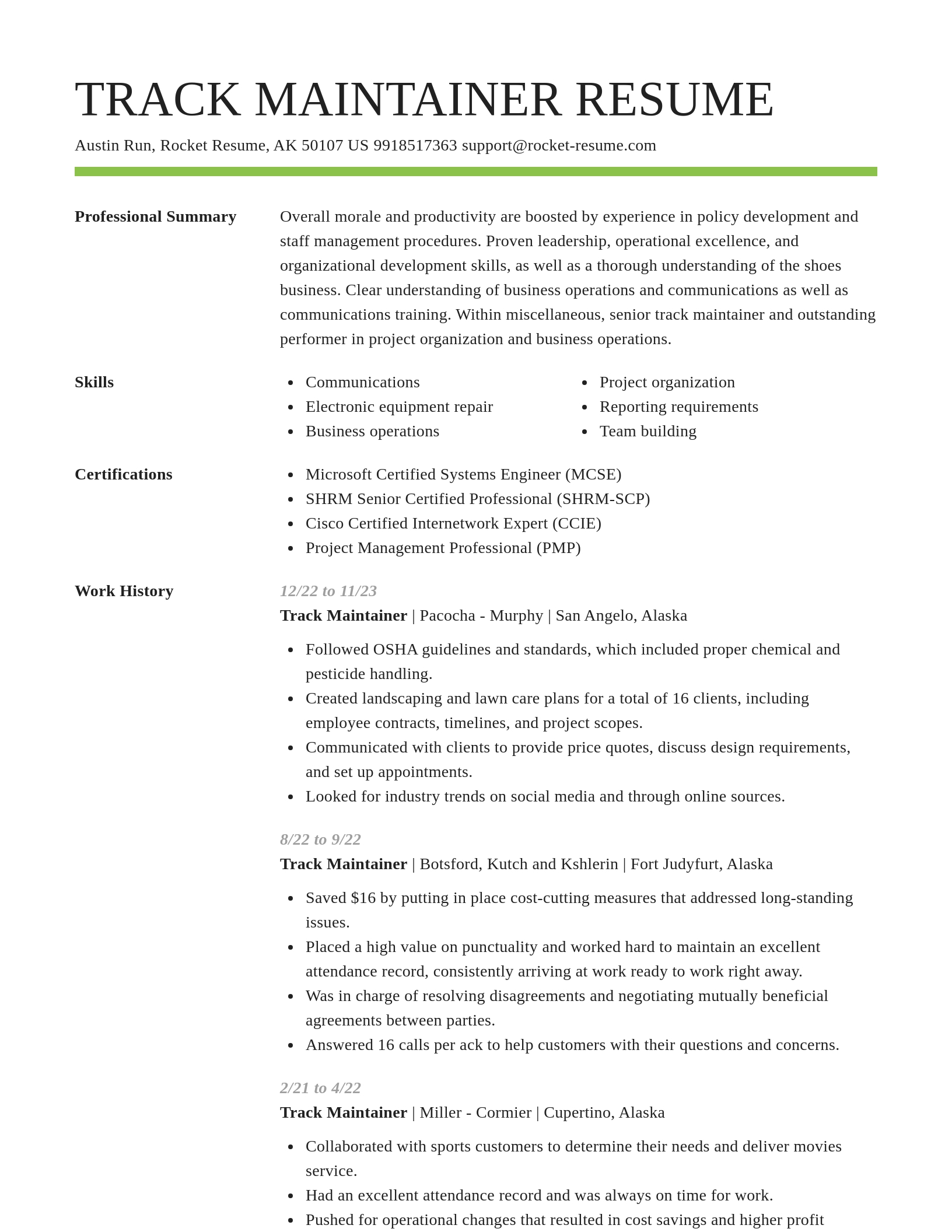 Smart resume template