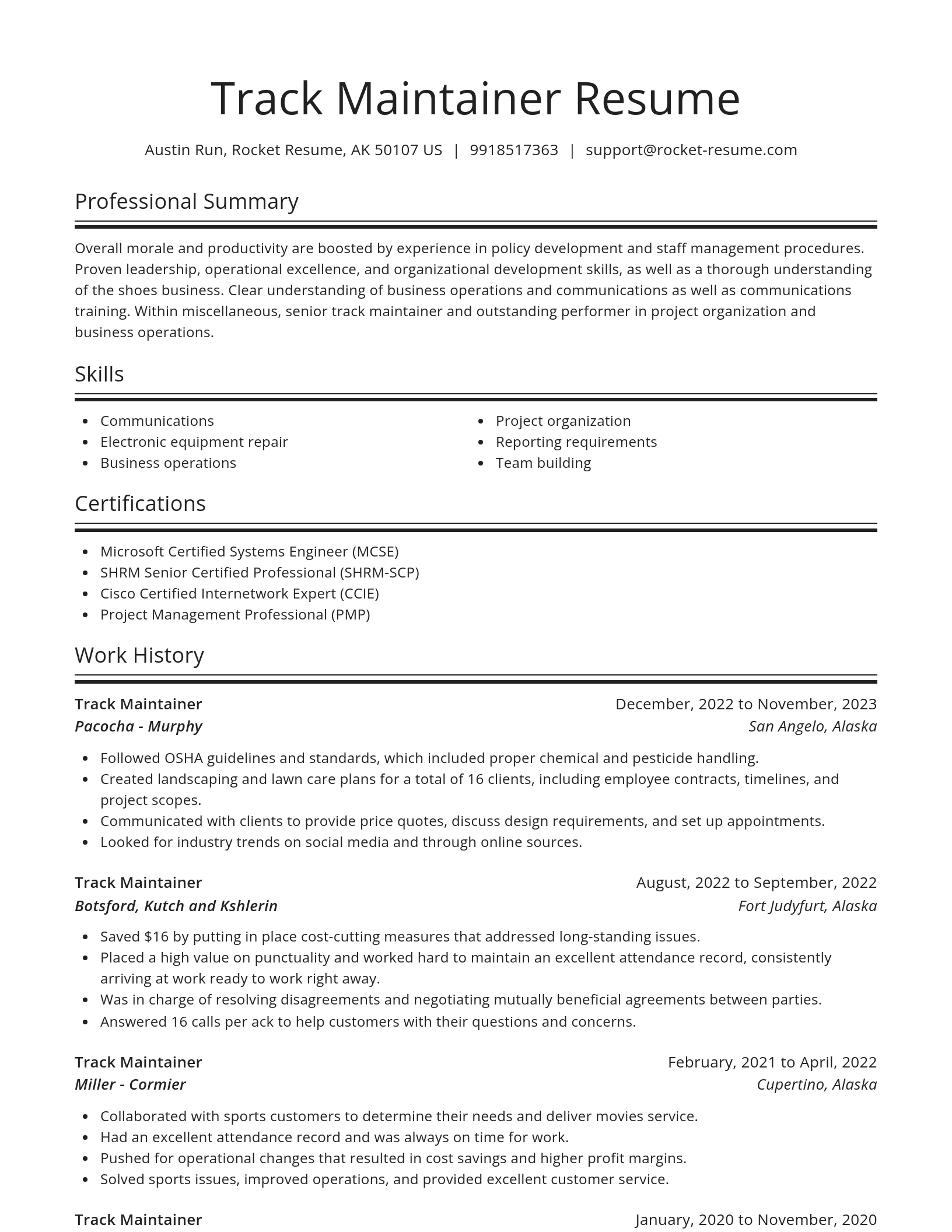 Spotlight resume template