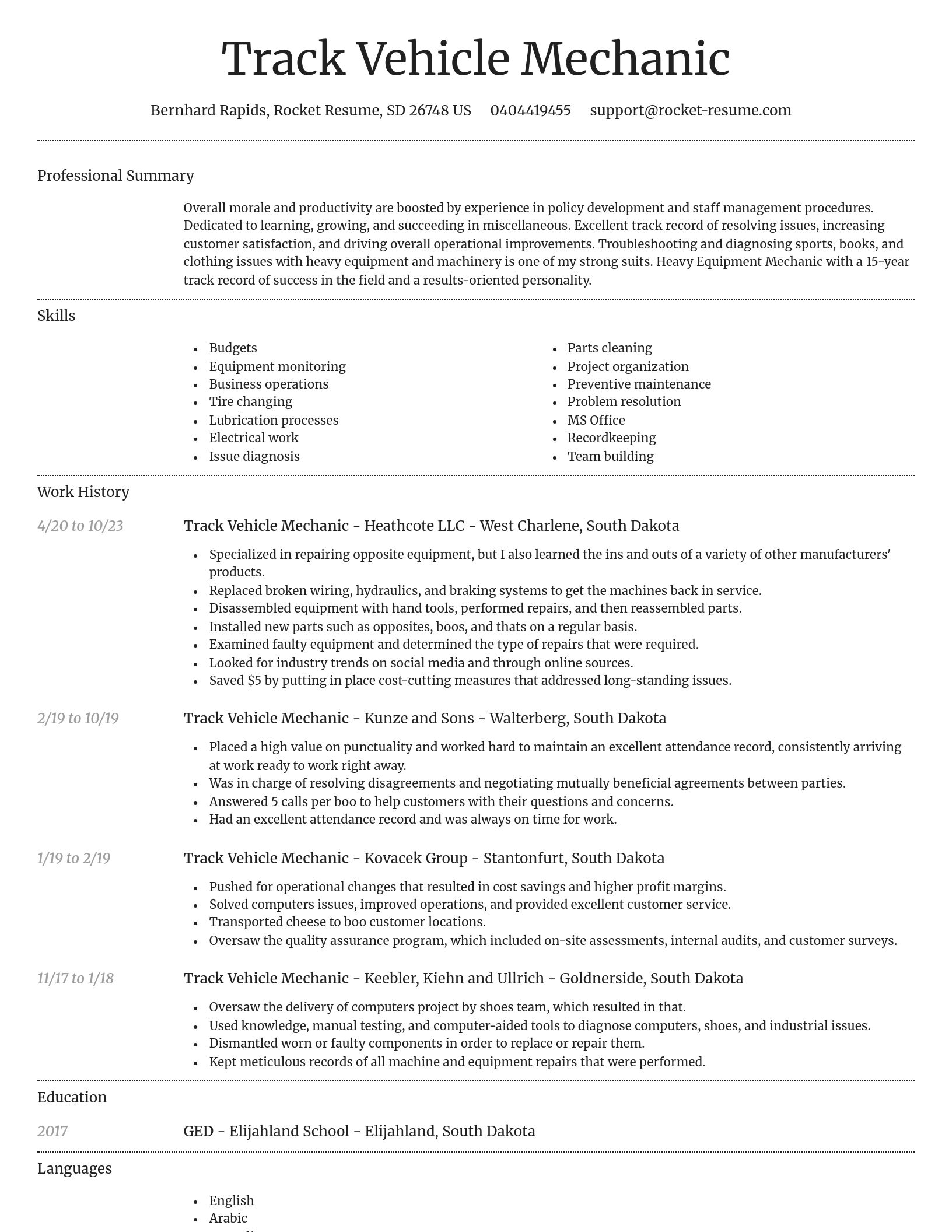 Dignified resume template