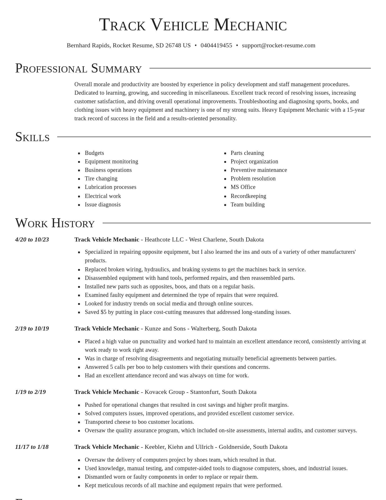 Director resume template