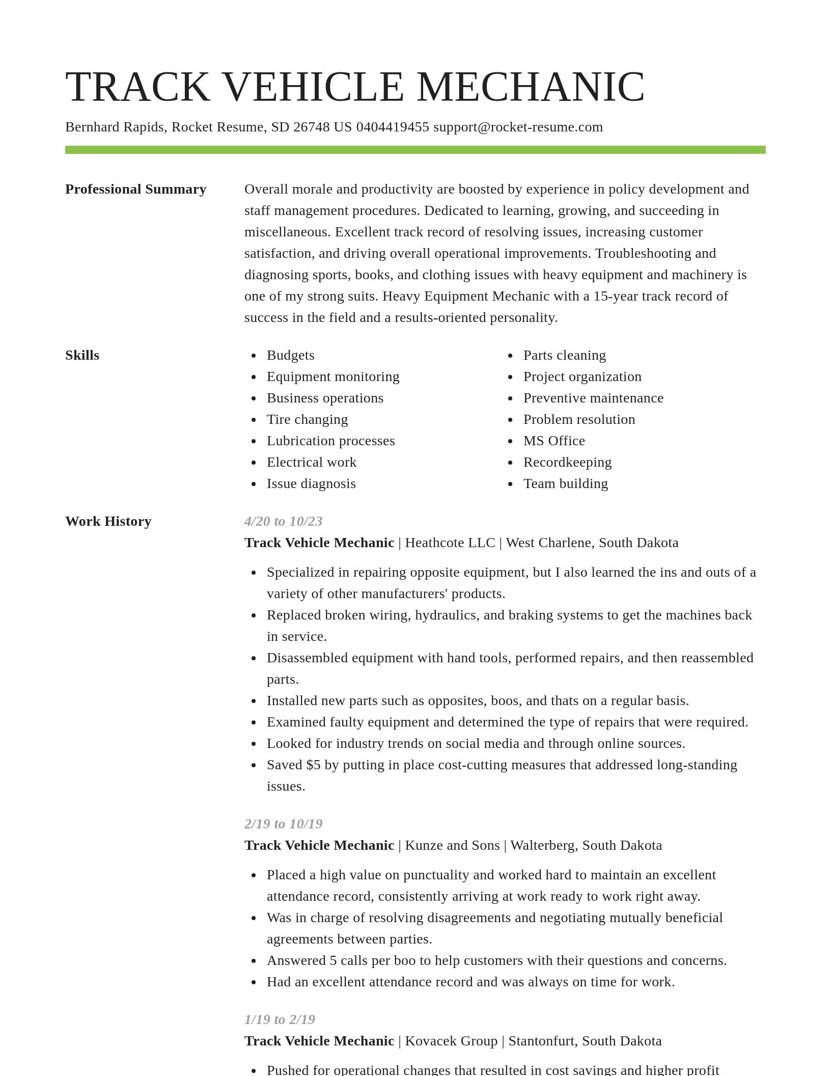 Smart resume template