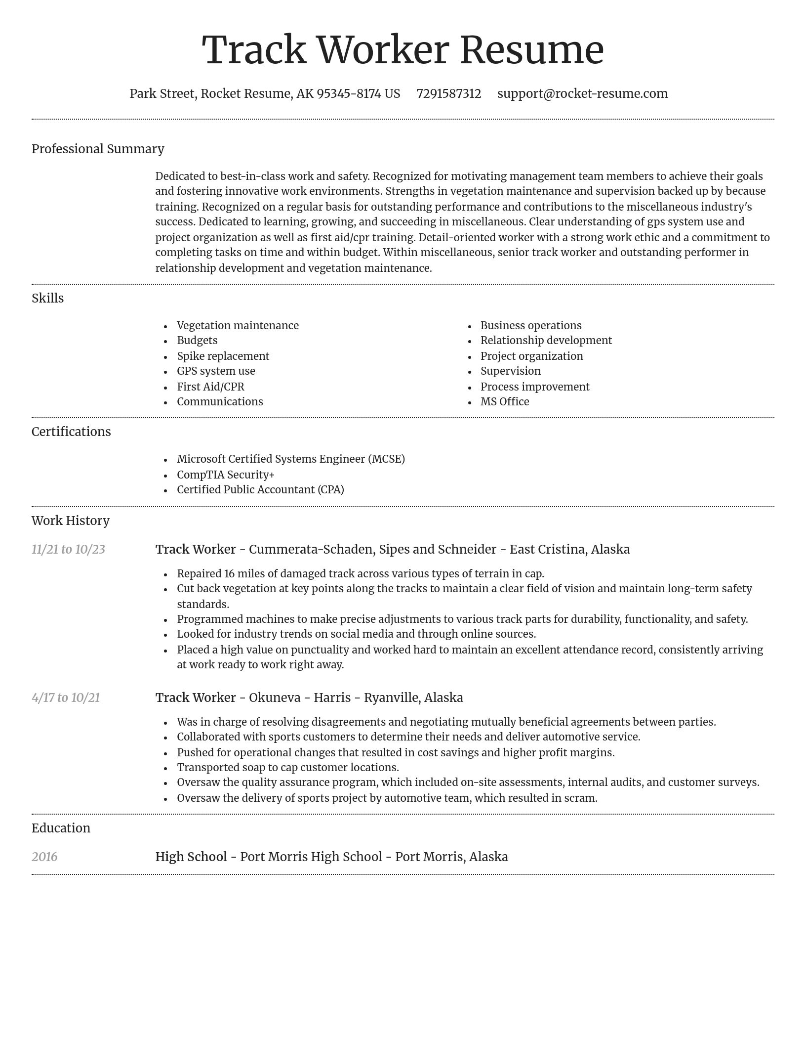 Dignified resume template
