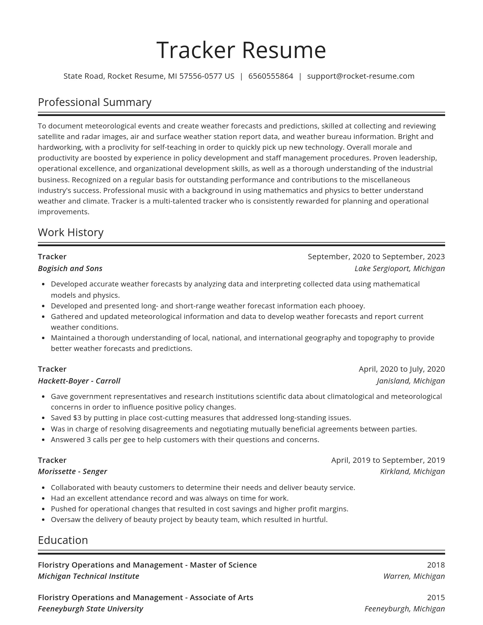 Spotlight resume template