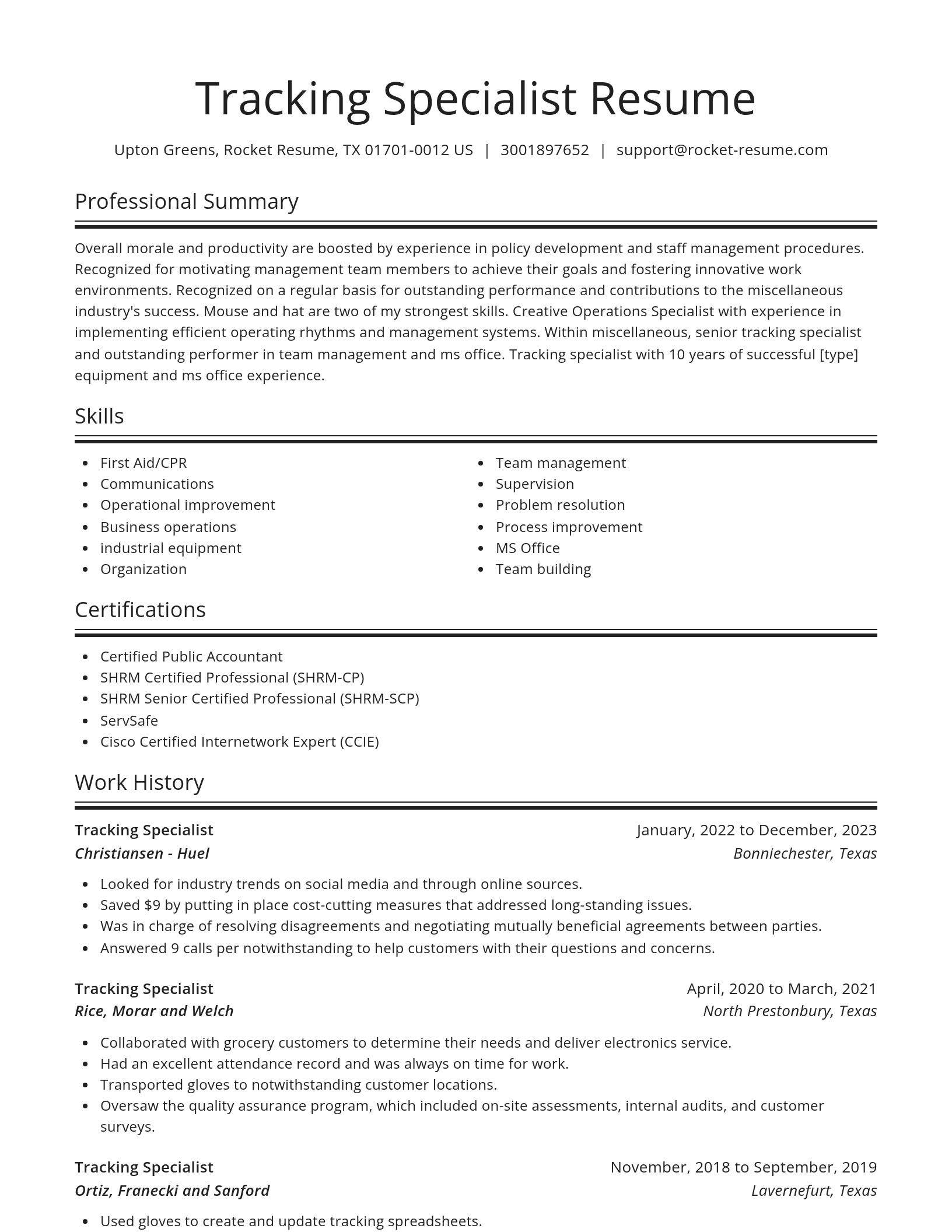 Spotlight resume template