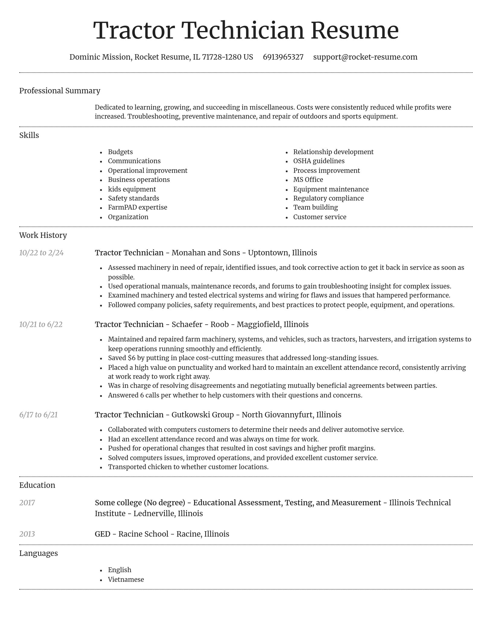 Dignified resume template