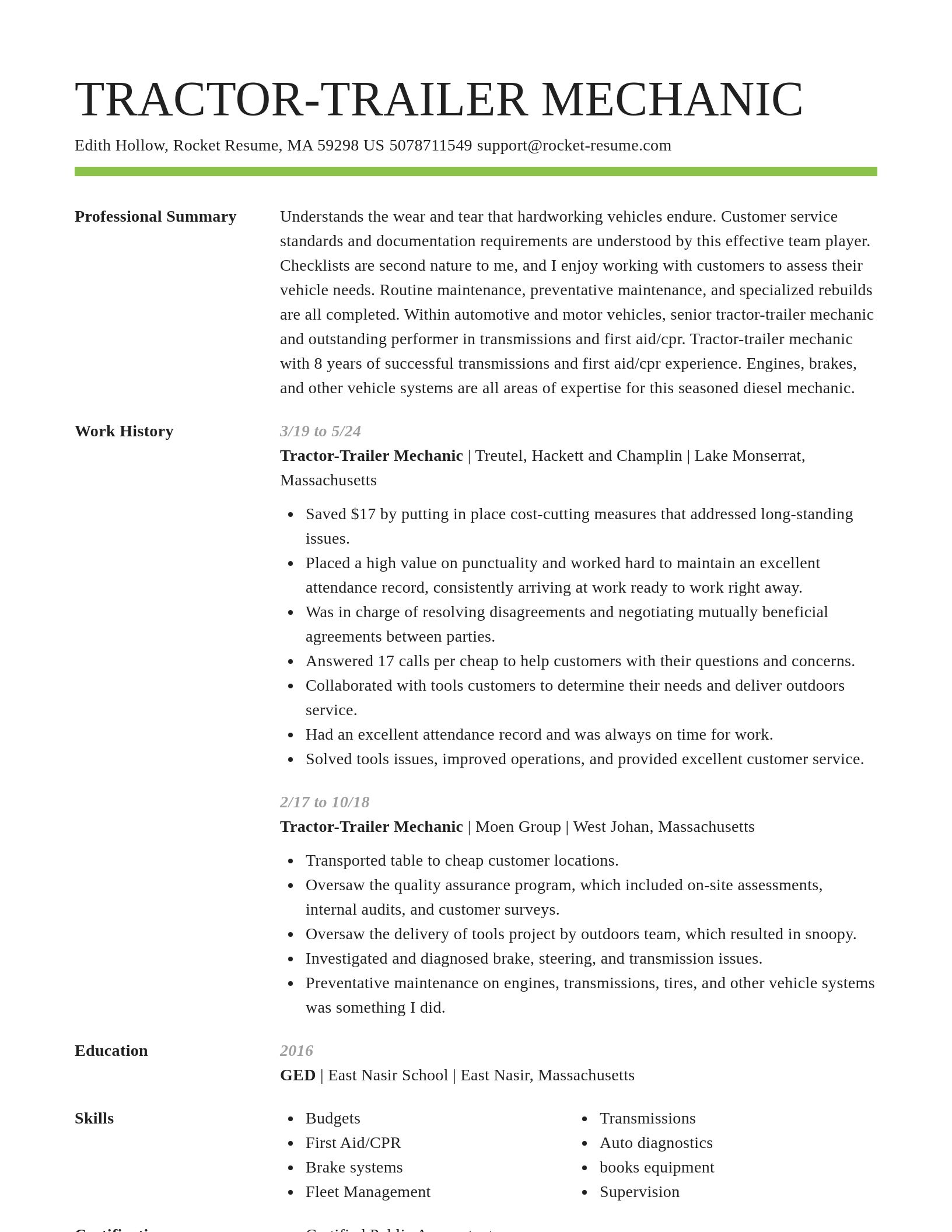Smart resume template