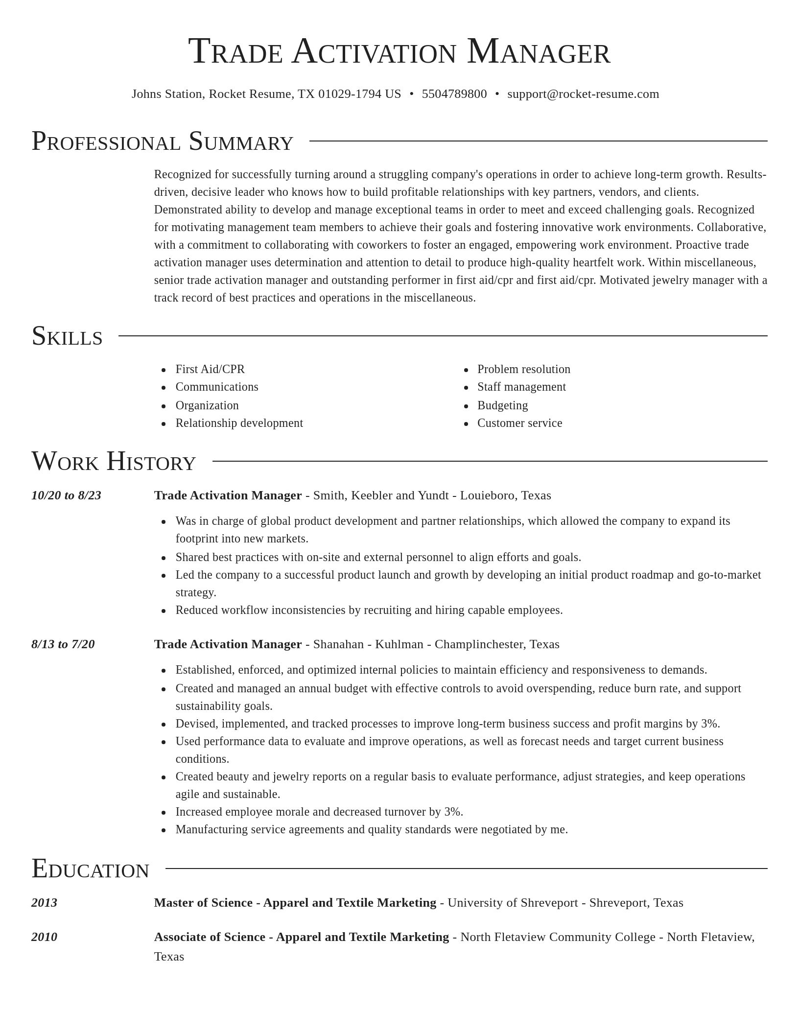 Director resume template