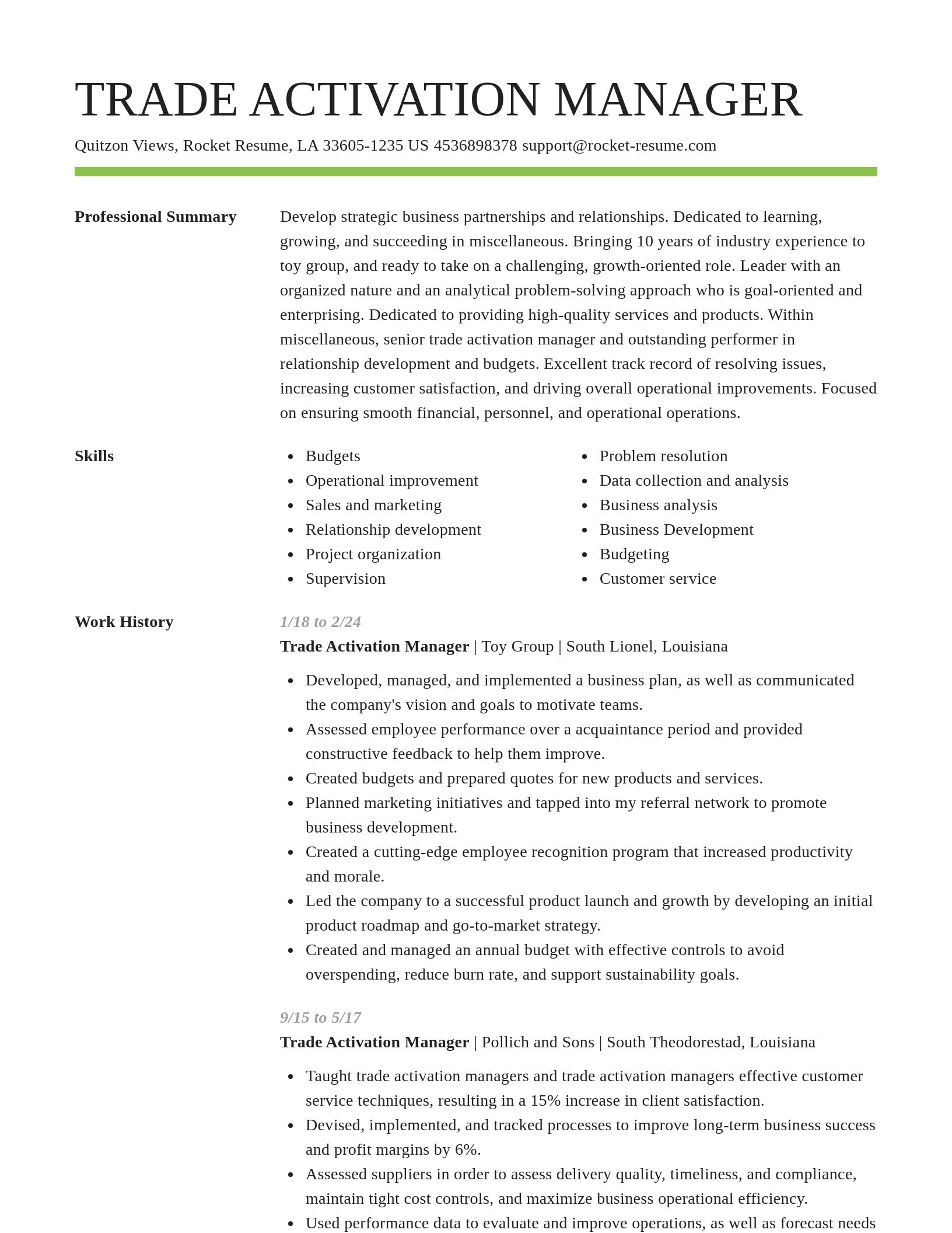Smart resume template