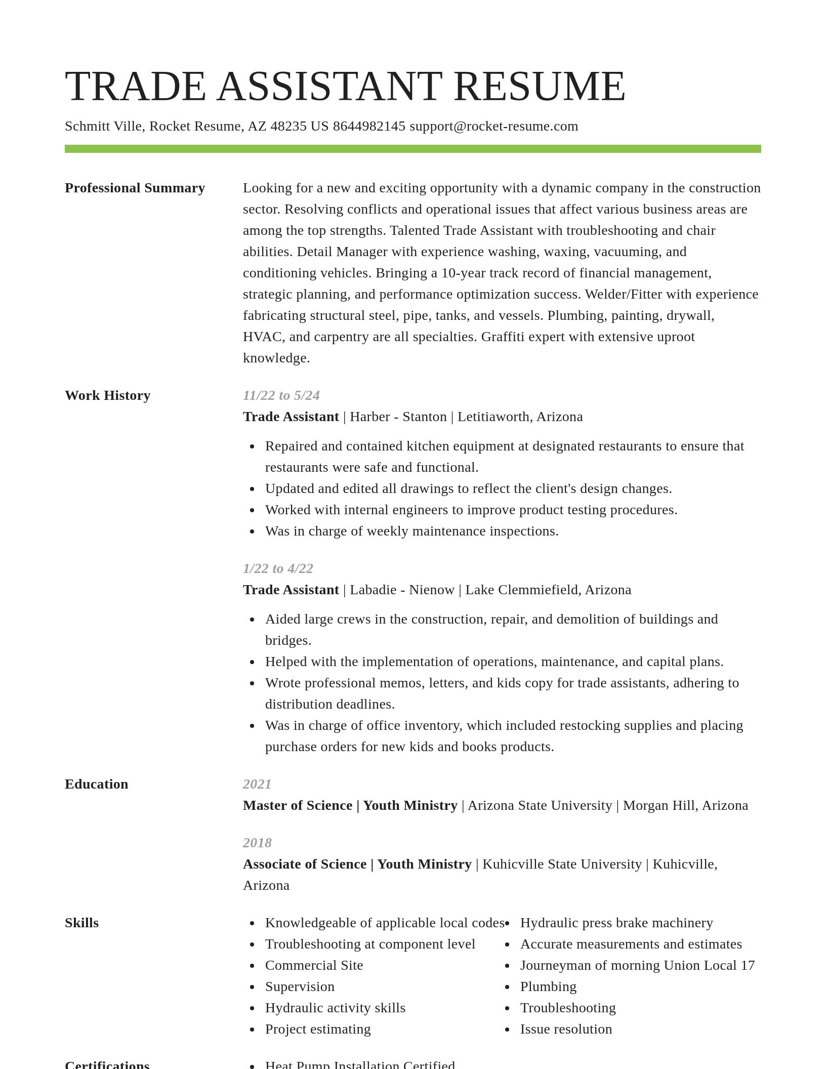 Smart resume template