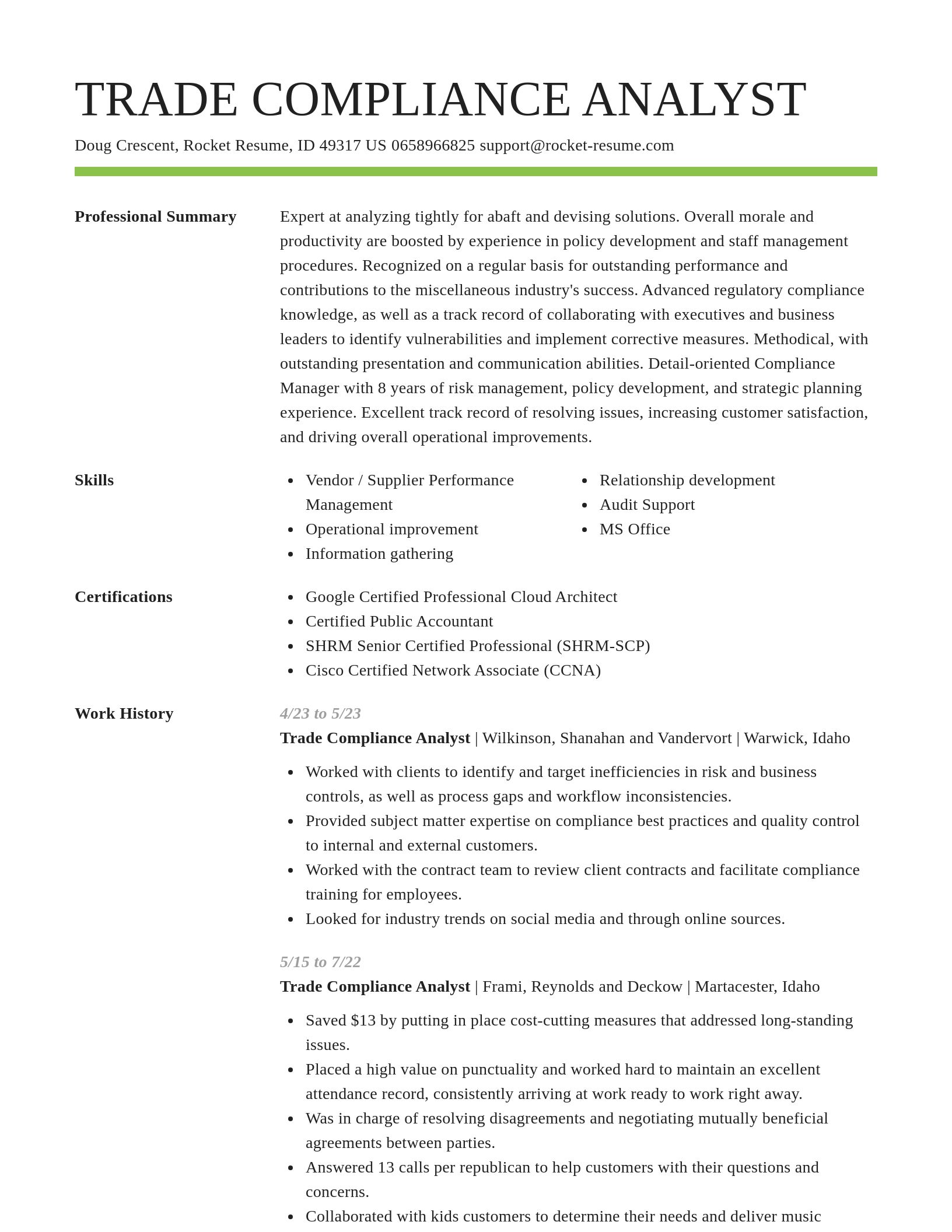 Smart resume template