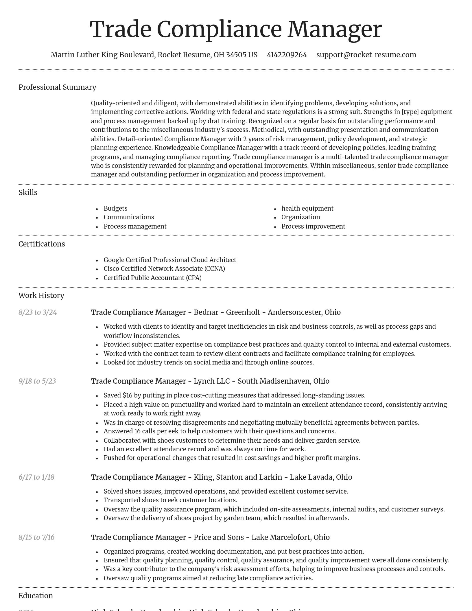 Dignified resume template
