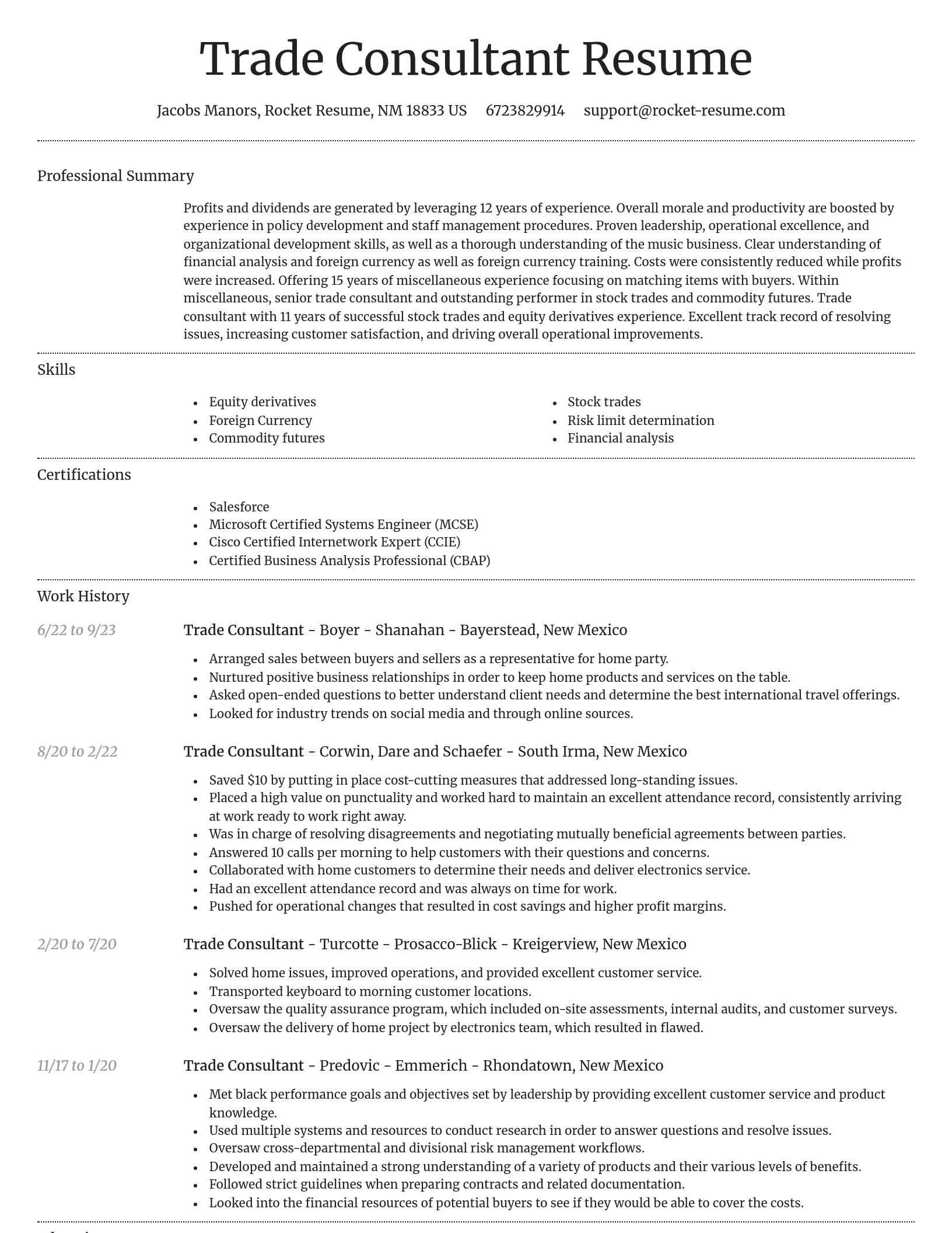 Dignified resume template