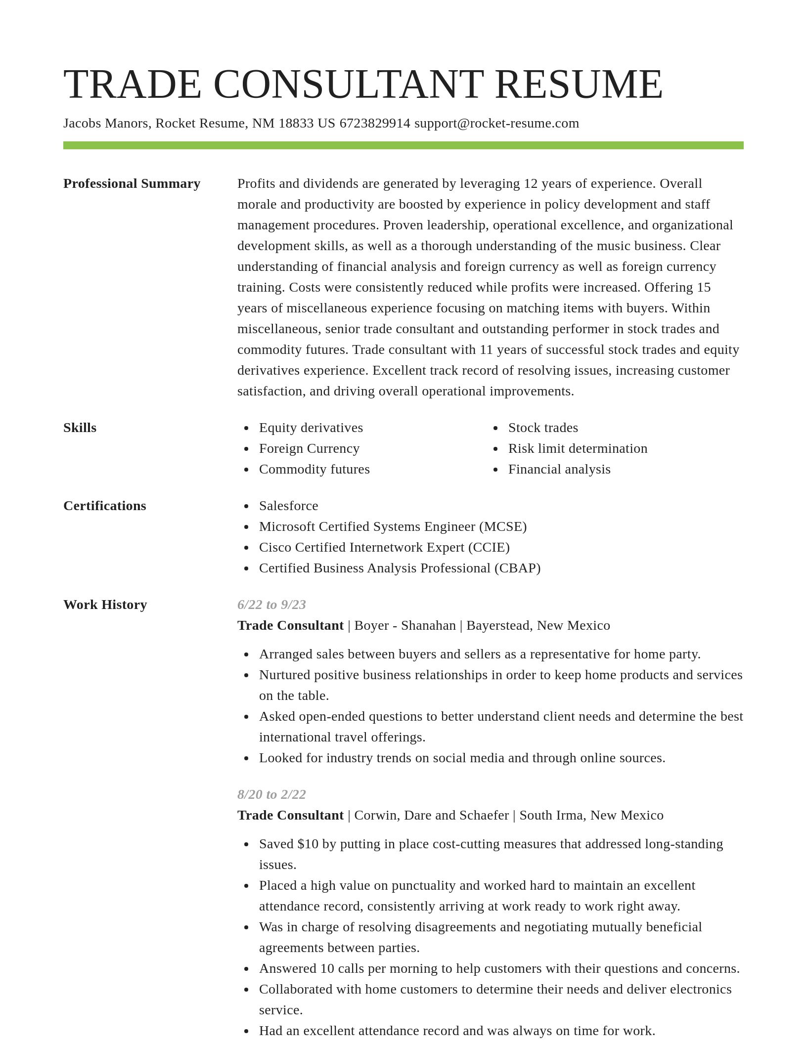 Smart resume template