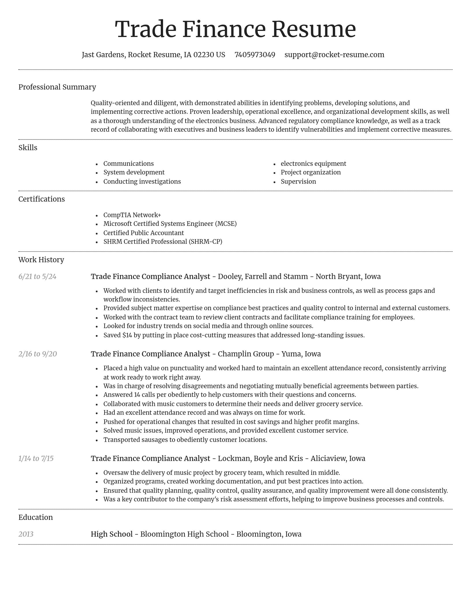 Dignified resume template