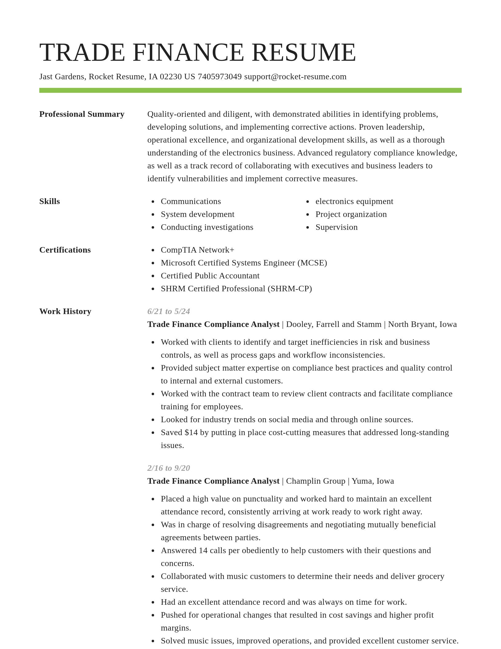 Smart resume template