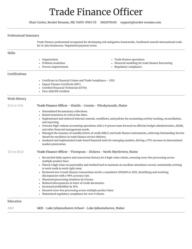 Dignified resume template