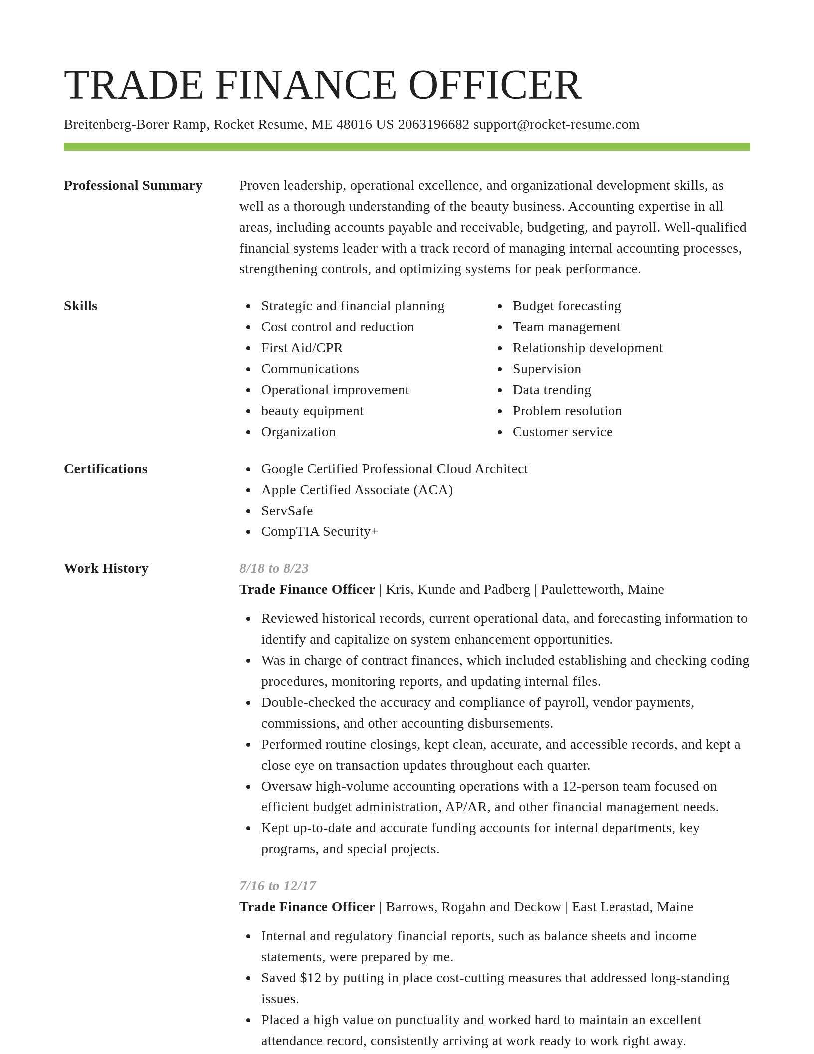 Smart resume template