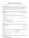 Trade Finance Officer resume template