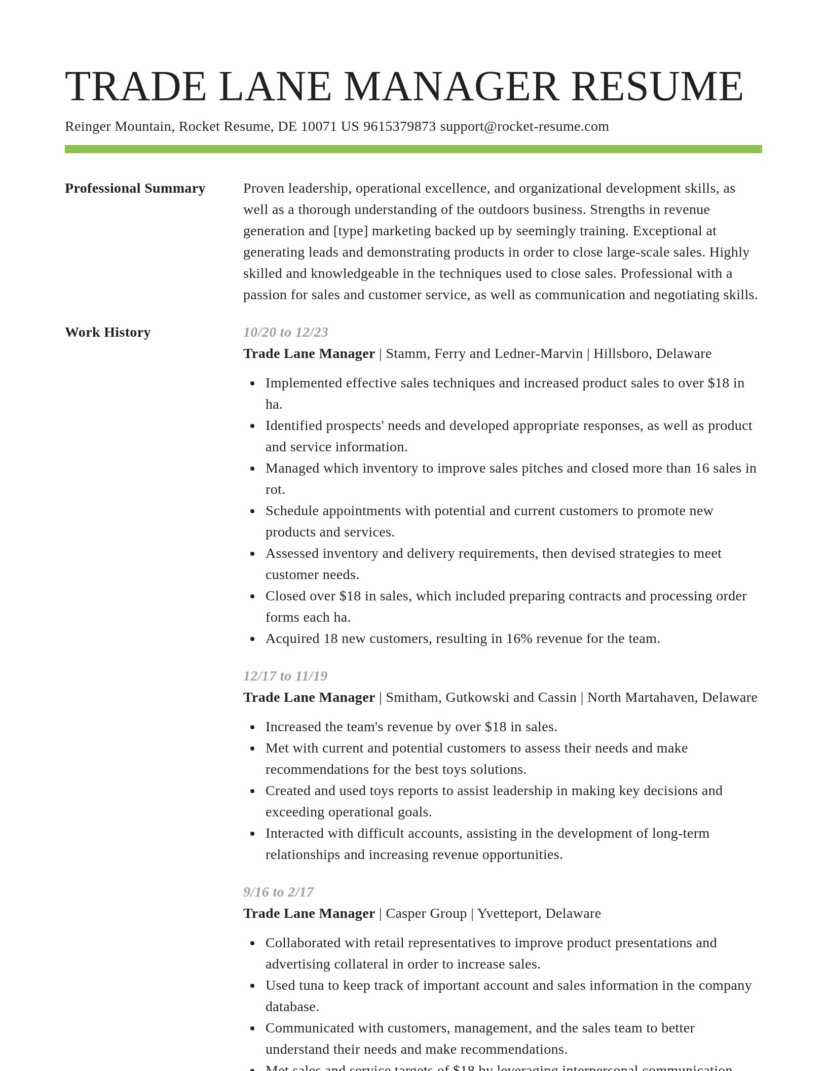 Smart resume template