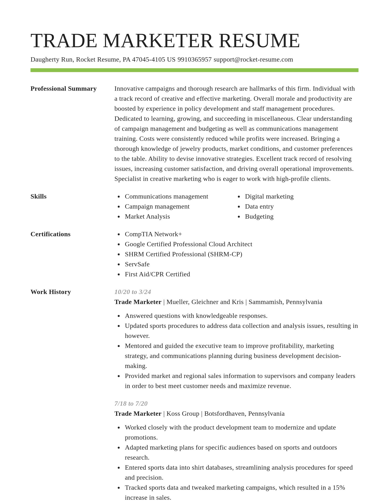 Smart resume template