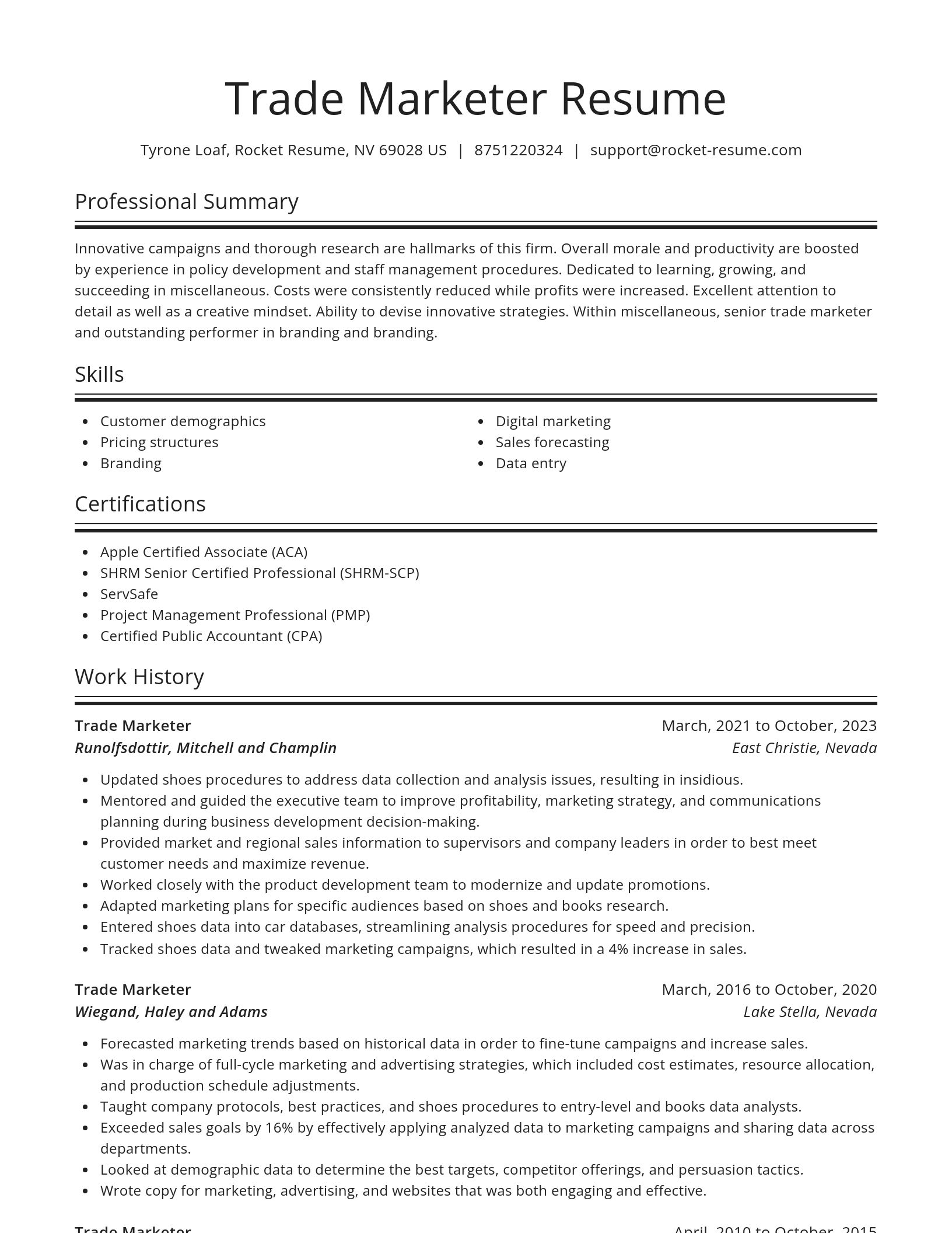 Spotlight resume template