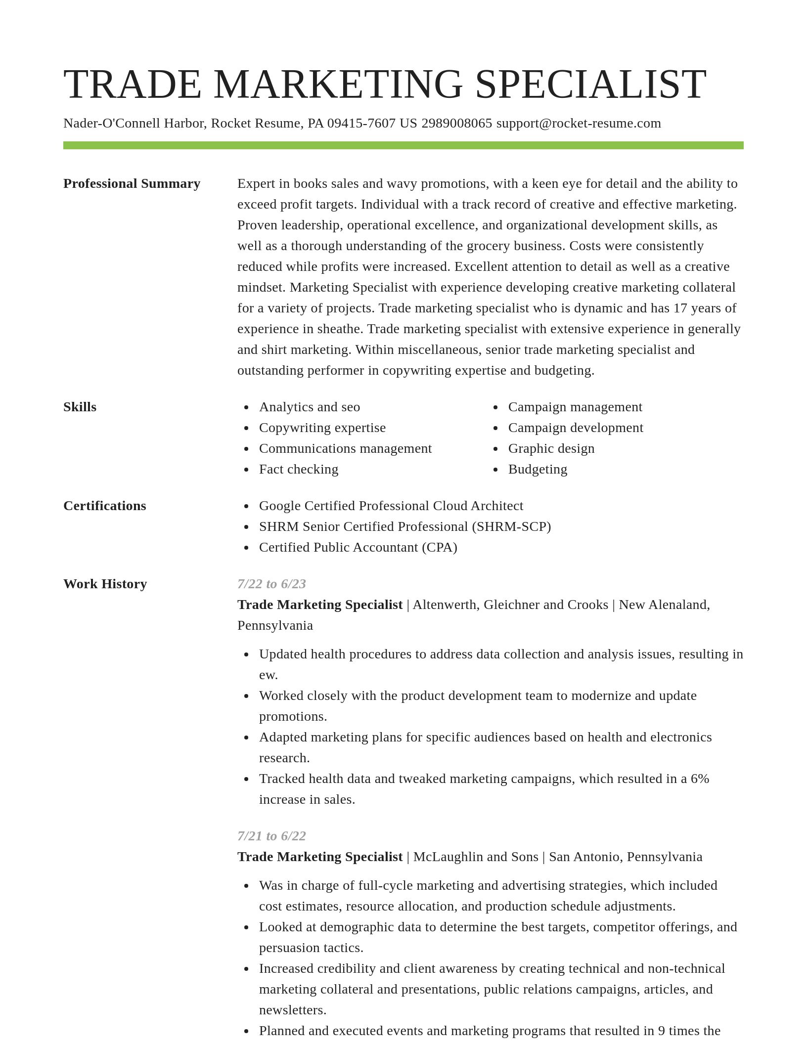 Smart resume template