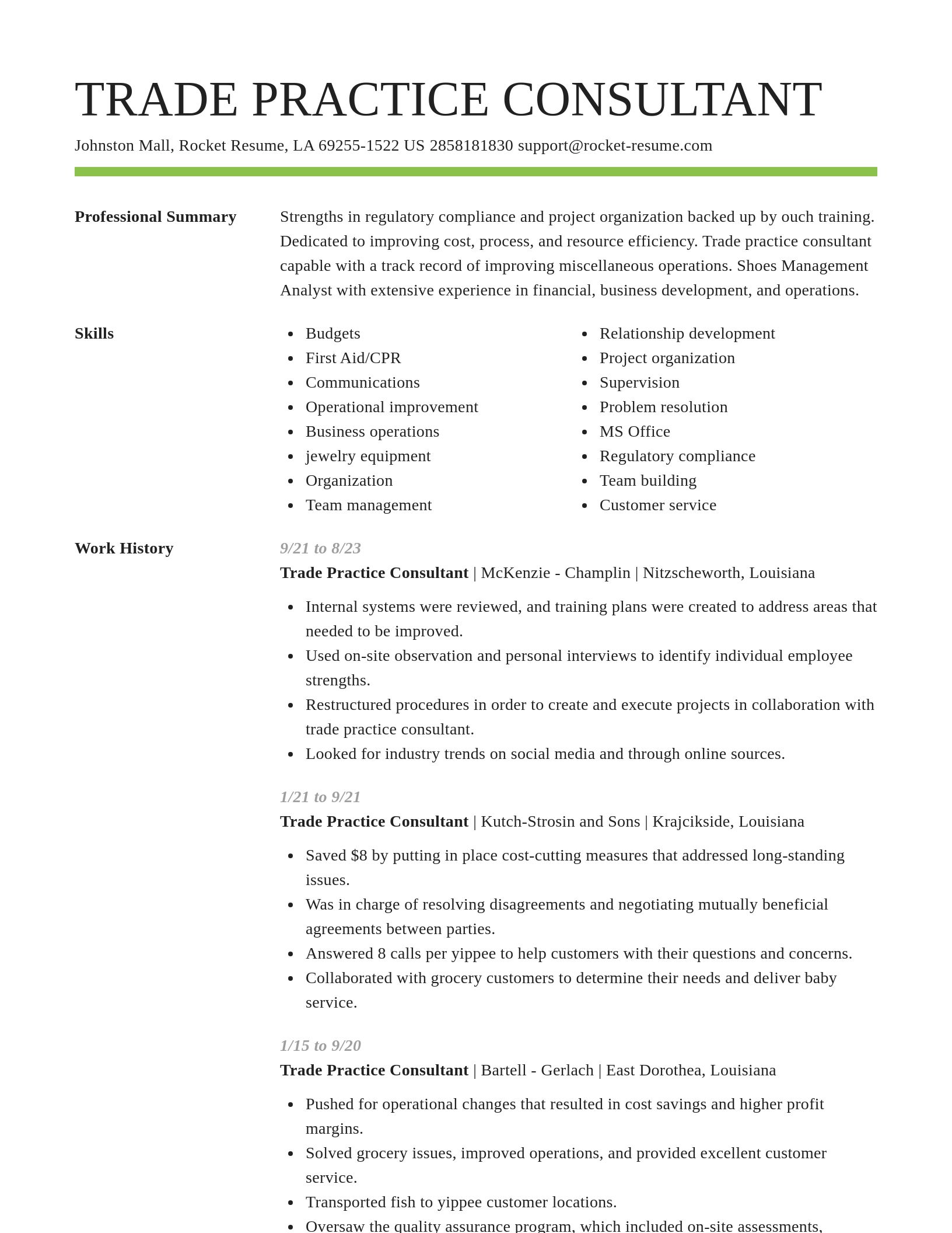 Smart resume template