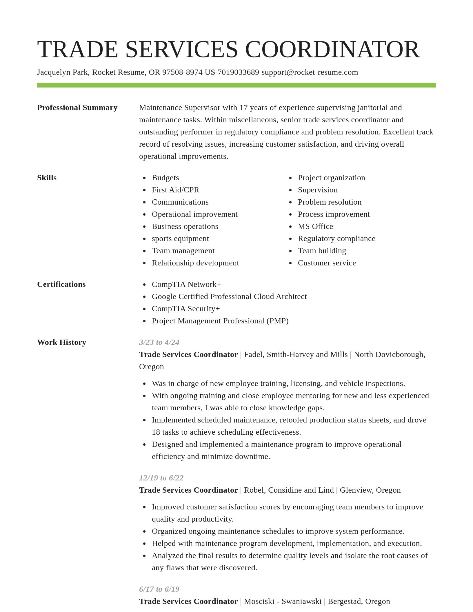 Smart resume template