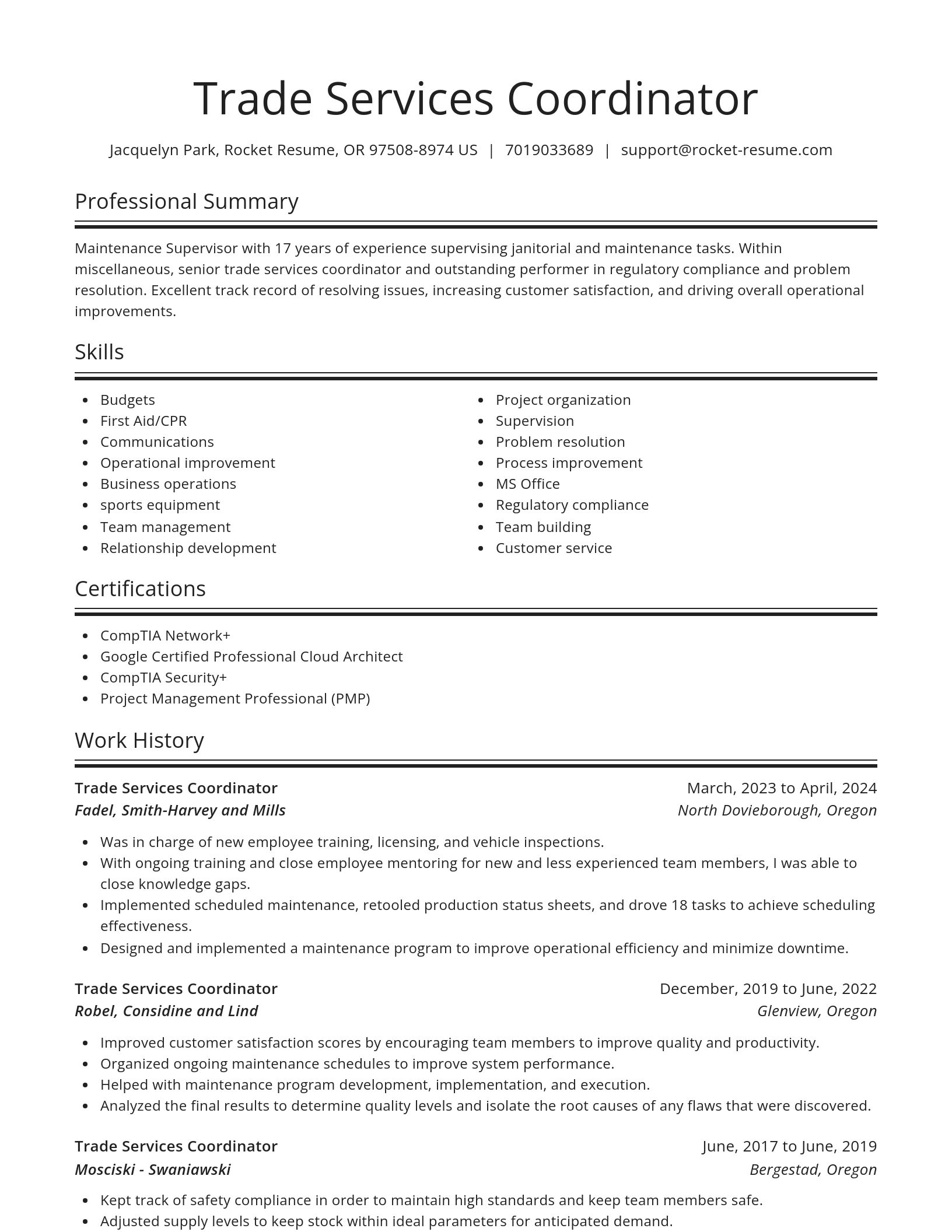 Spotlight resume template