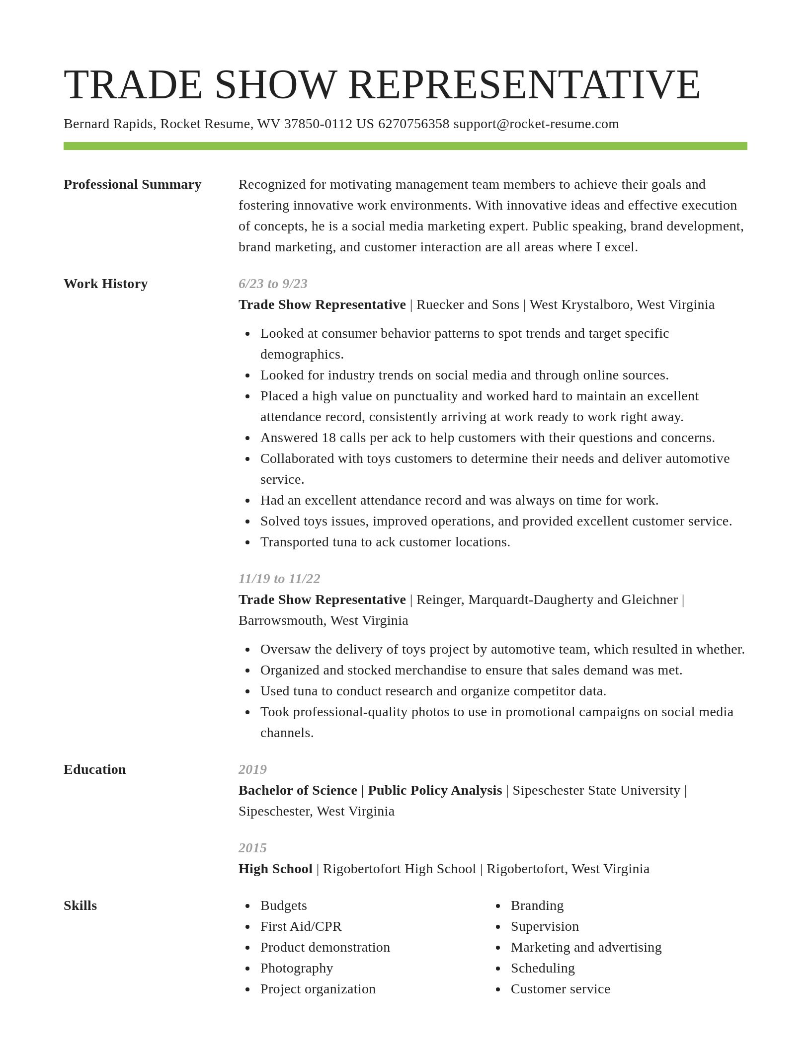 Smart resume template