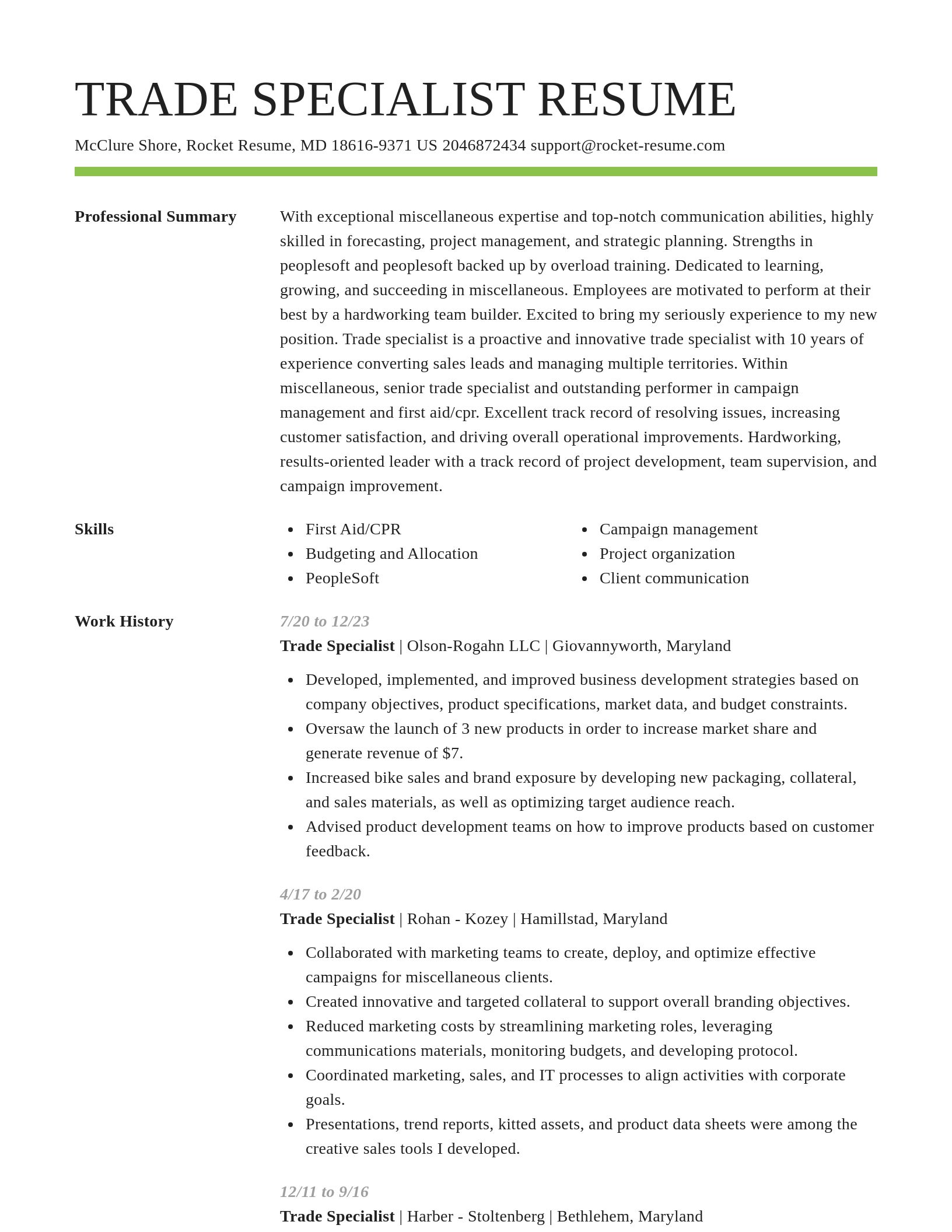 Smart resume template