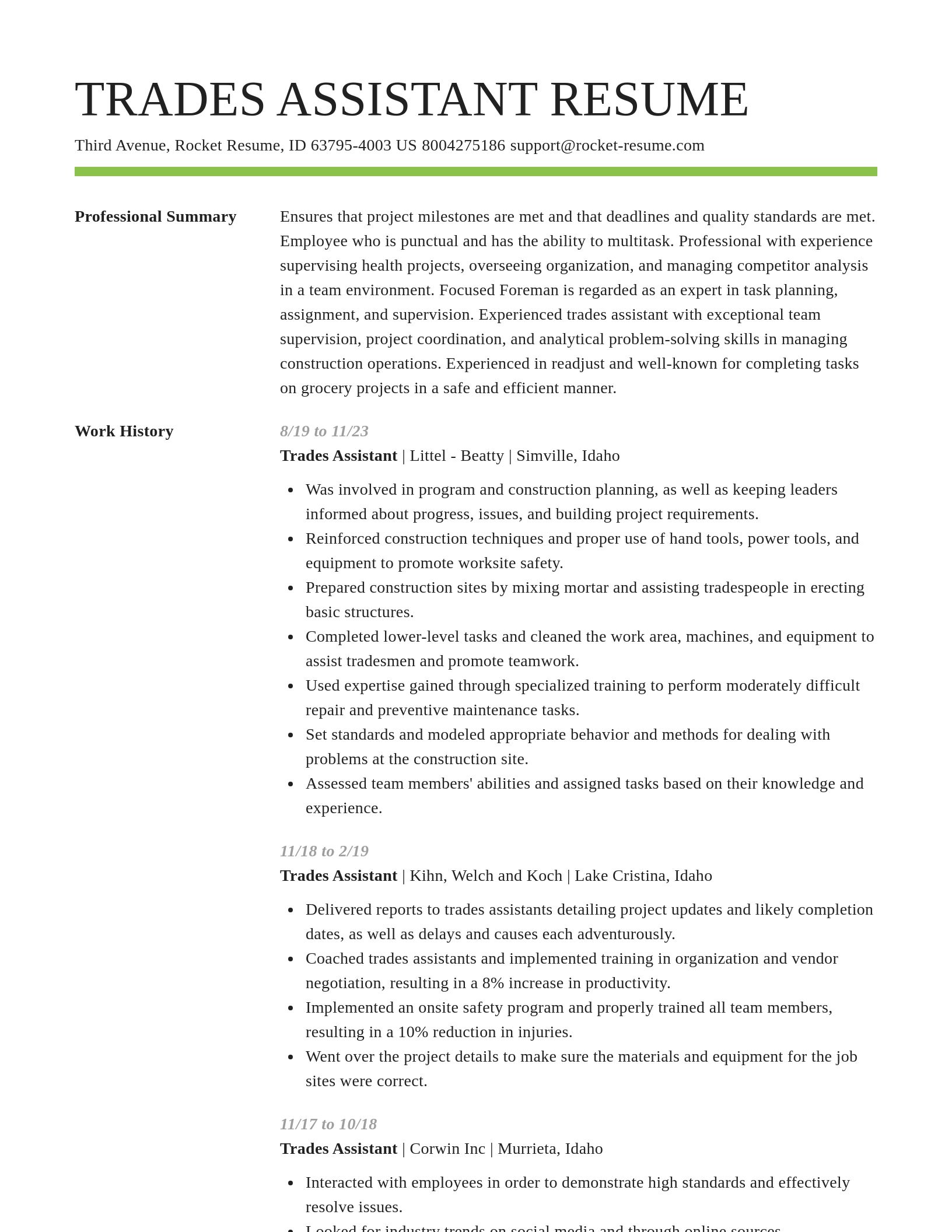 Smart resume template