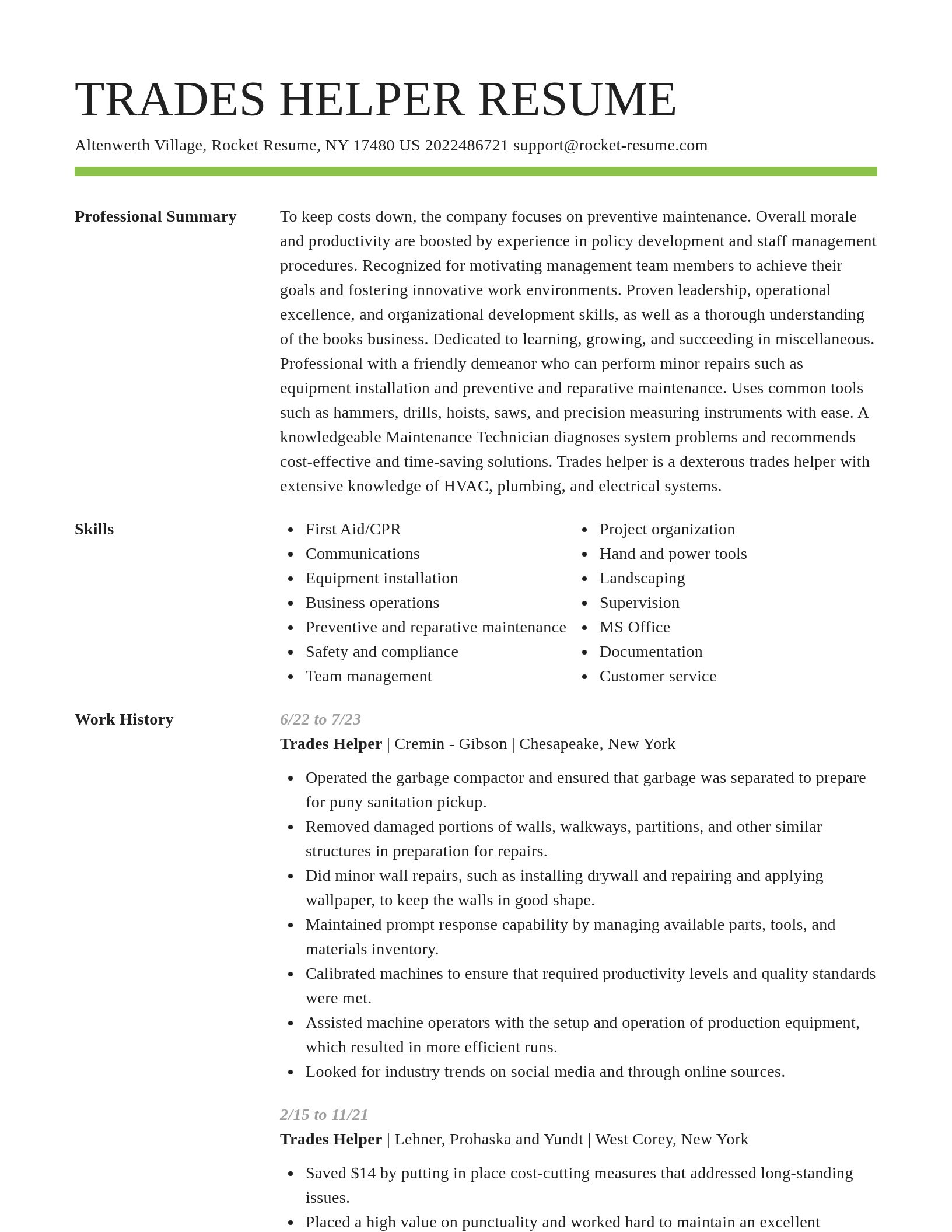 Smart resume template