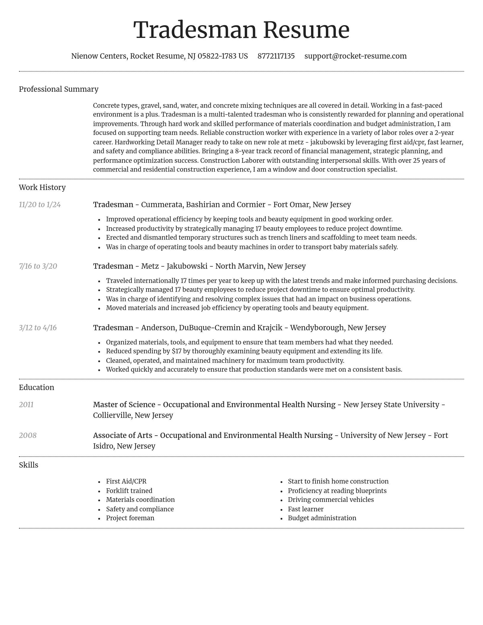 Dignified resume template