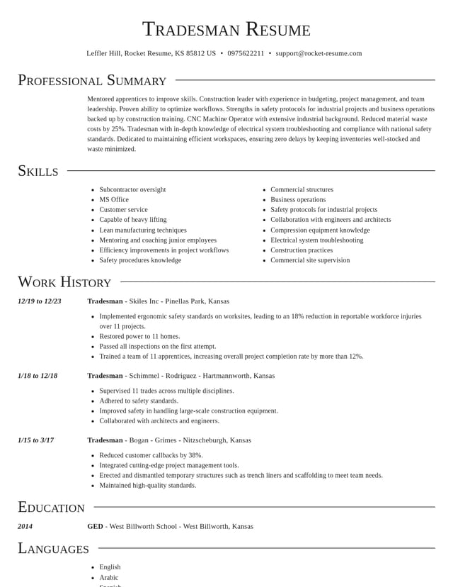 Director resume template
