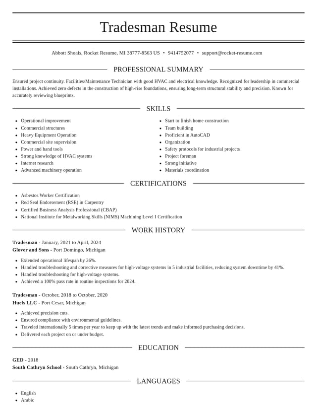 Elegant resume template