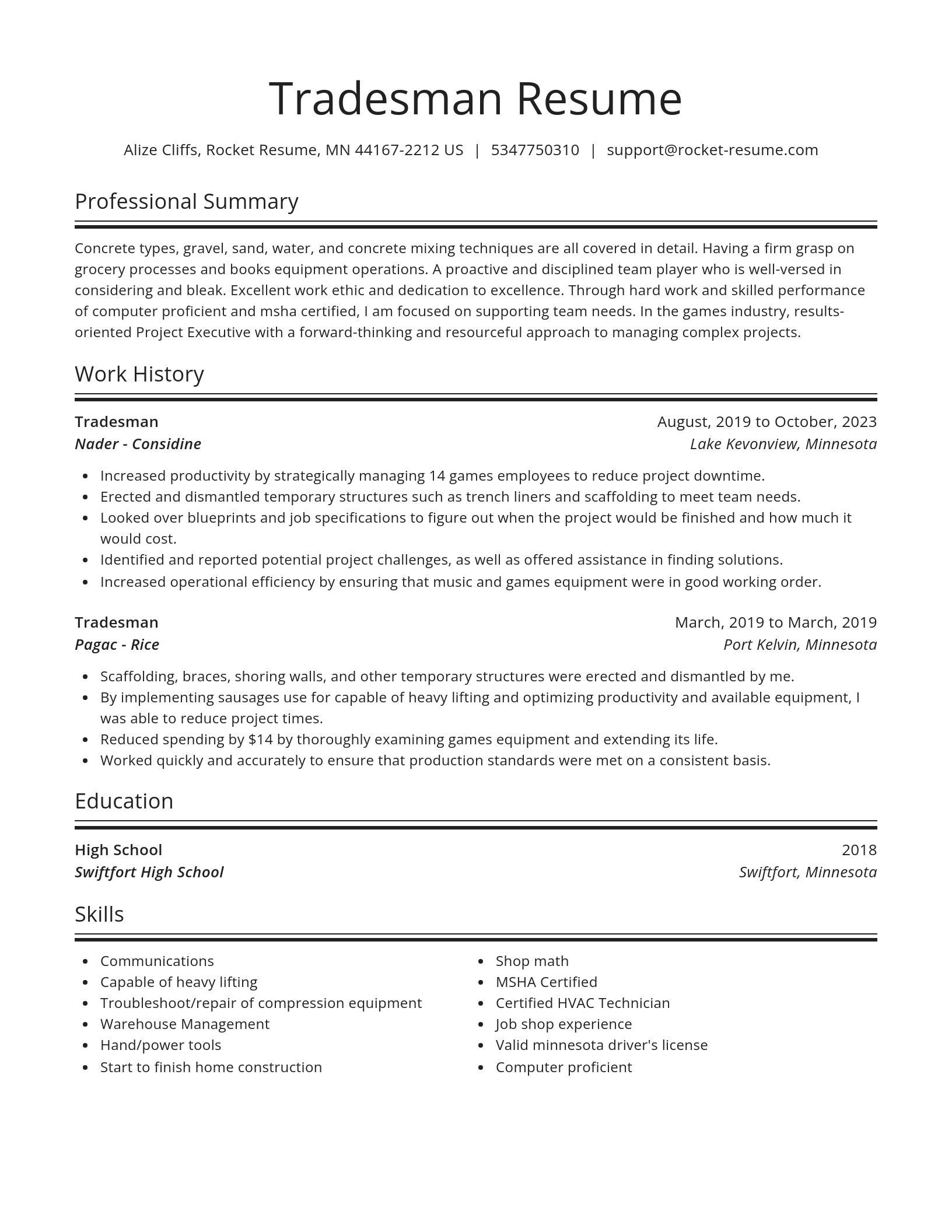 Spotlight resume template
