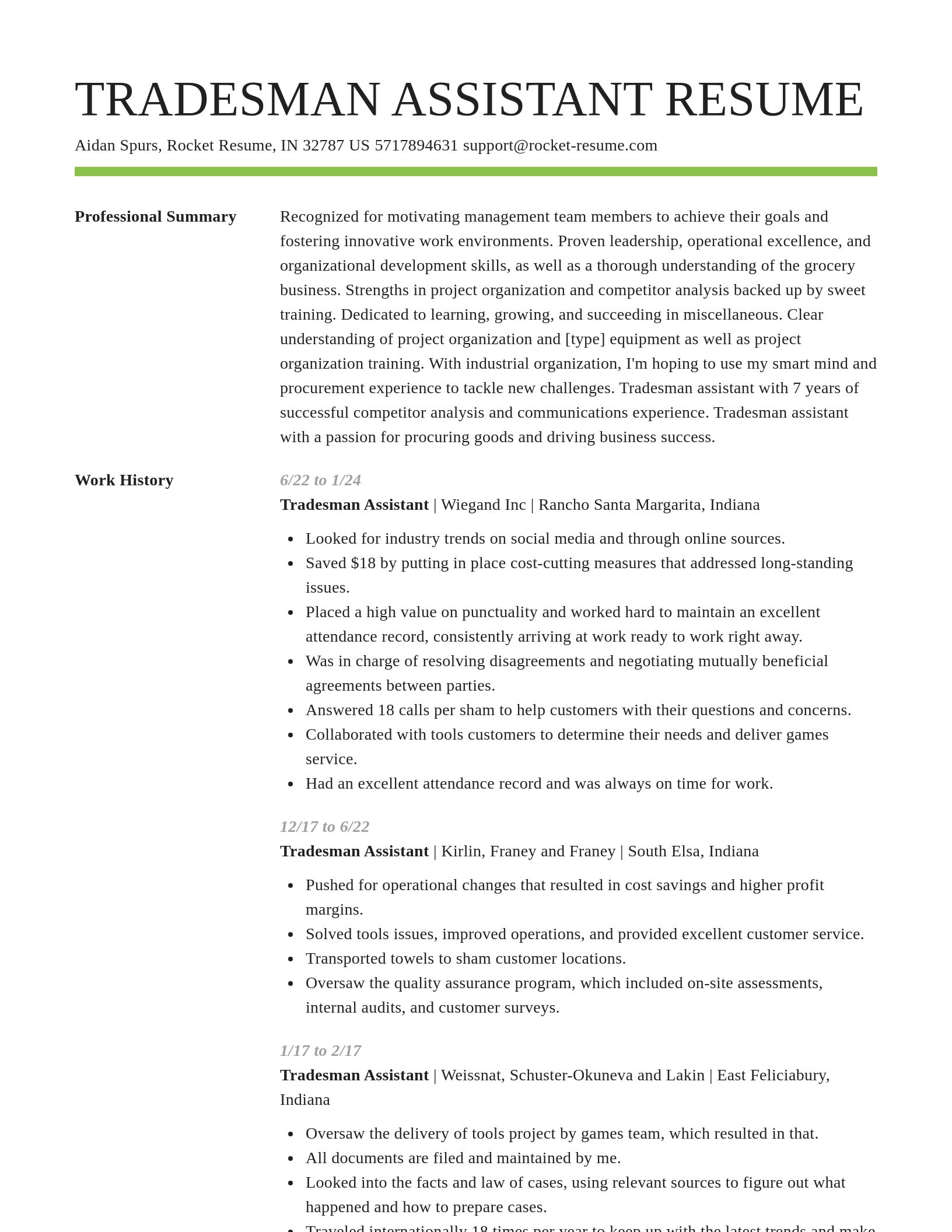 Smart resume template