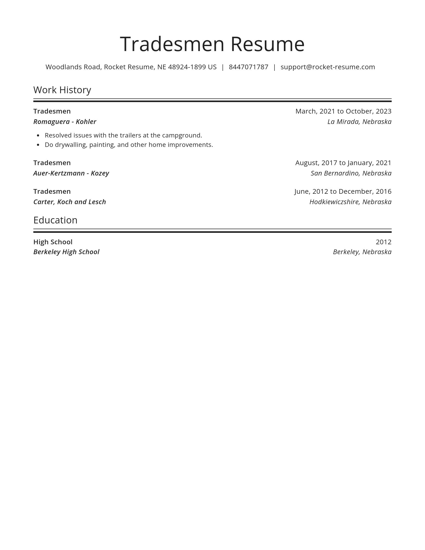 Spotlight resume template
