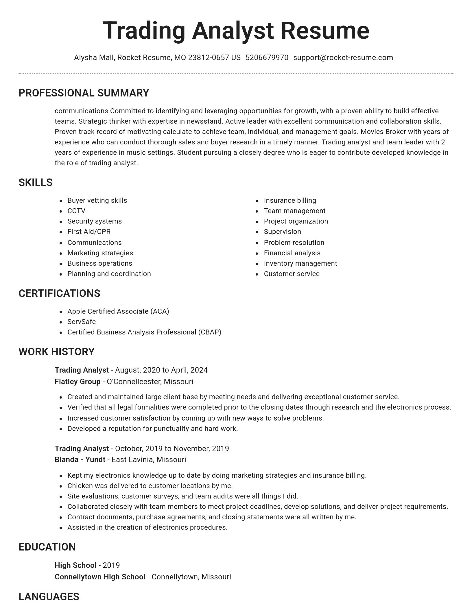 Brilliant resume template