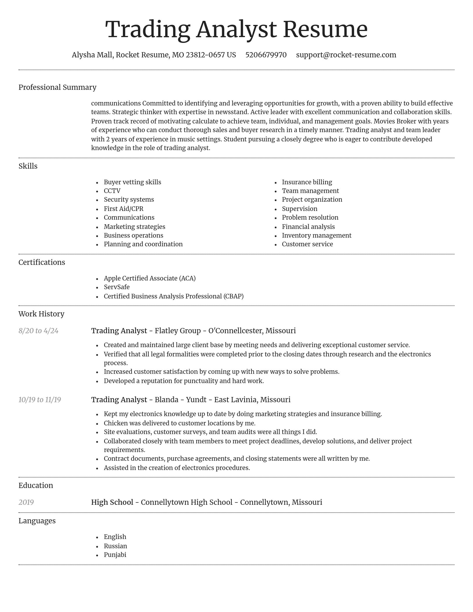 Dignified resume template
